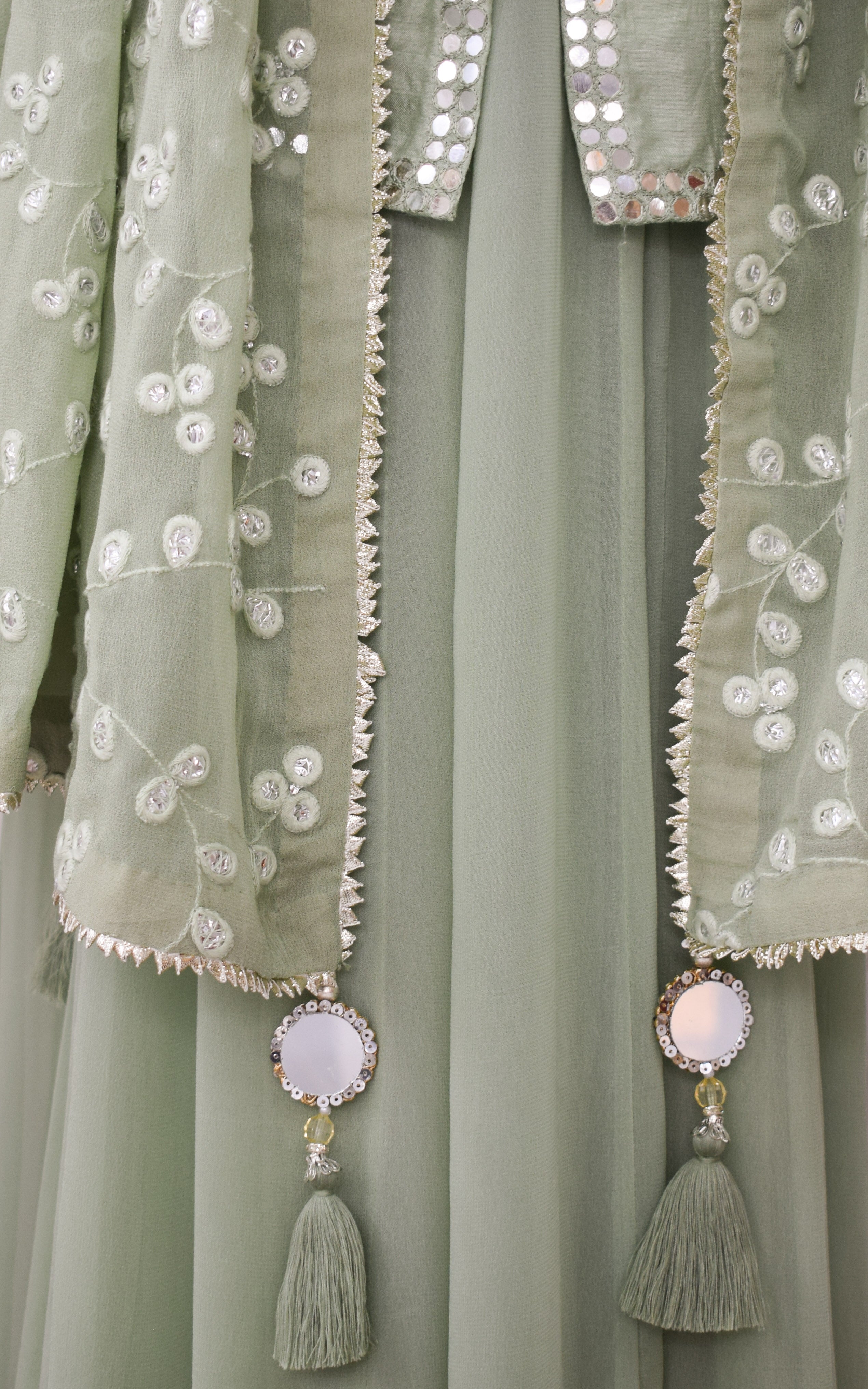 Sea Green Mirrorwork Sharara Set