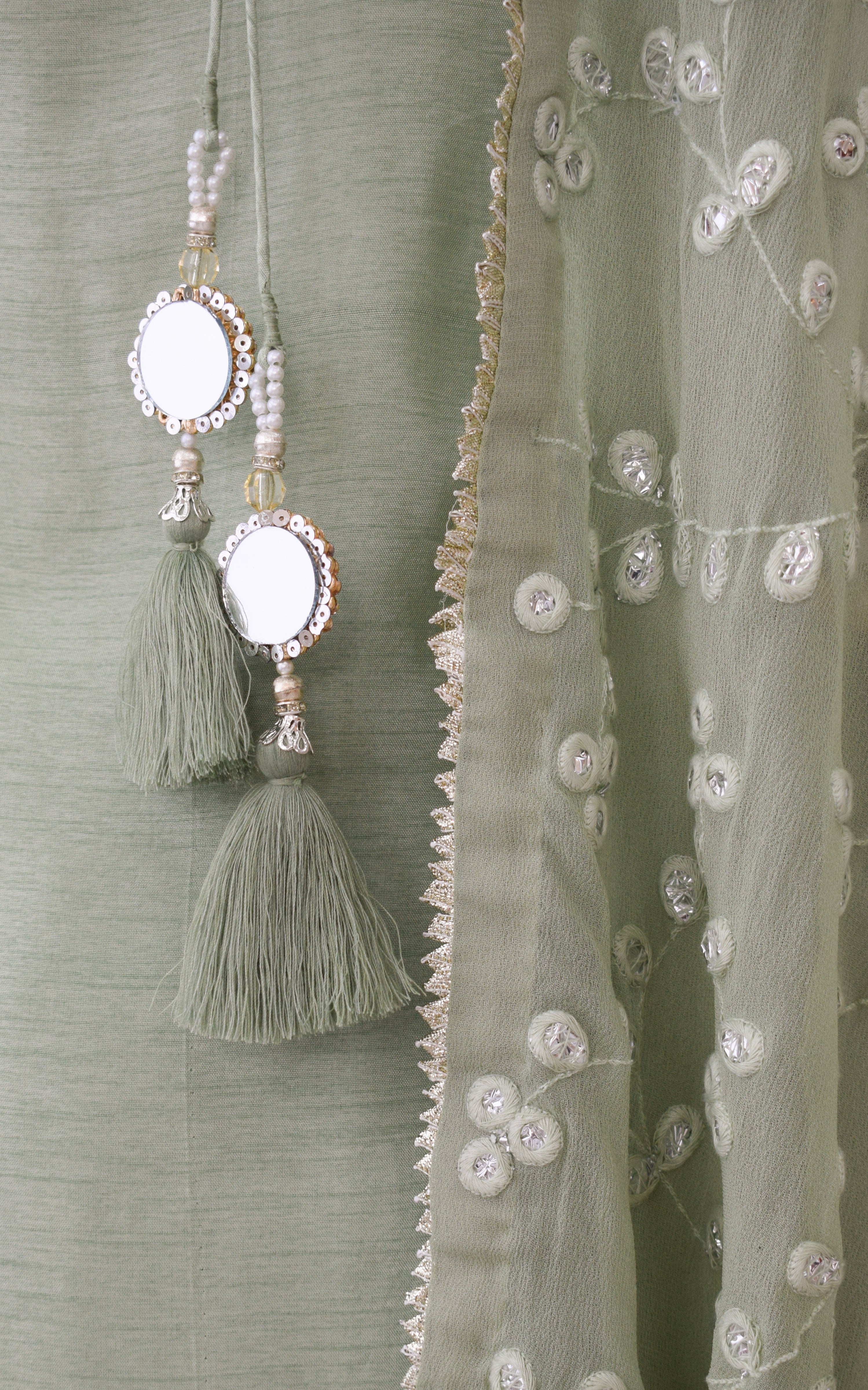 Sea Green Mirrorwork Sharara Set