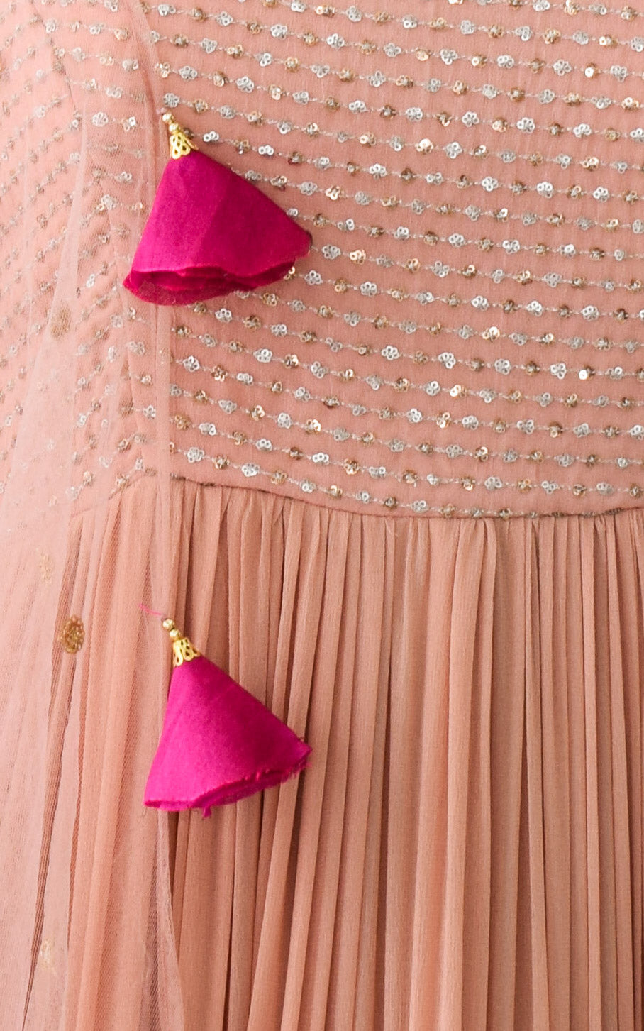 Arti Chauhan Old Rose Sequin Work Georgette Anarkali