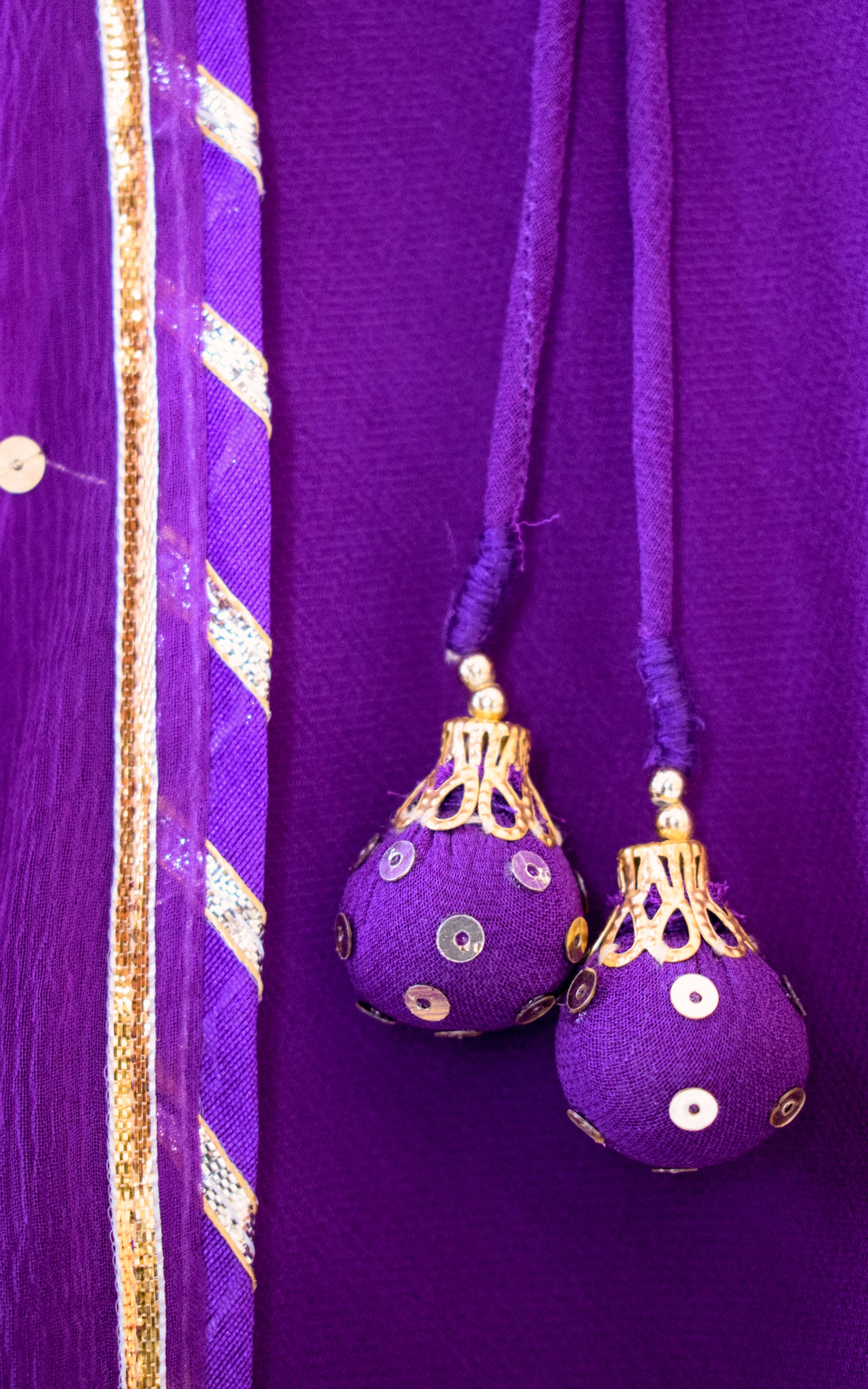 Erica Fernandes Purple Marodi Work Sharara Set