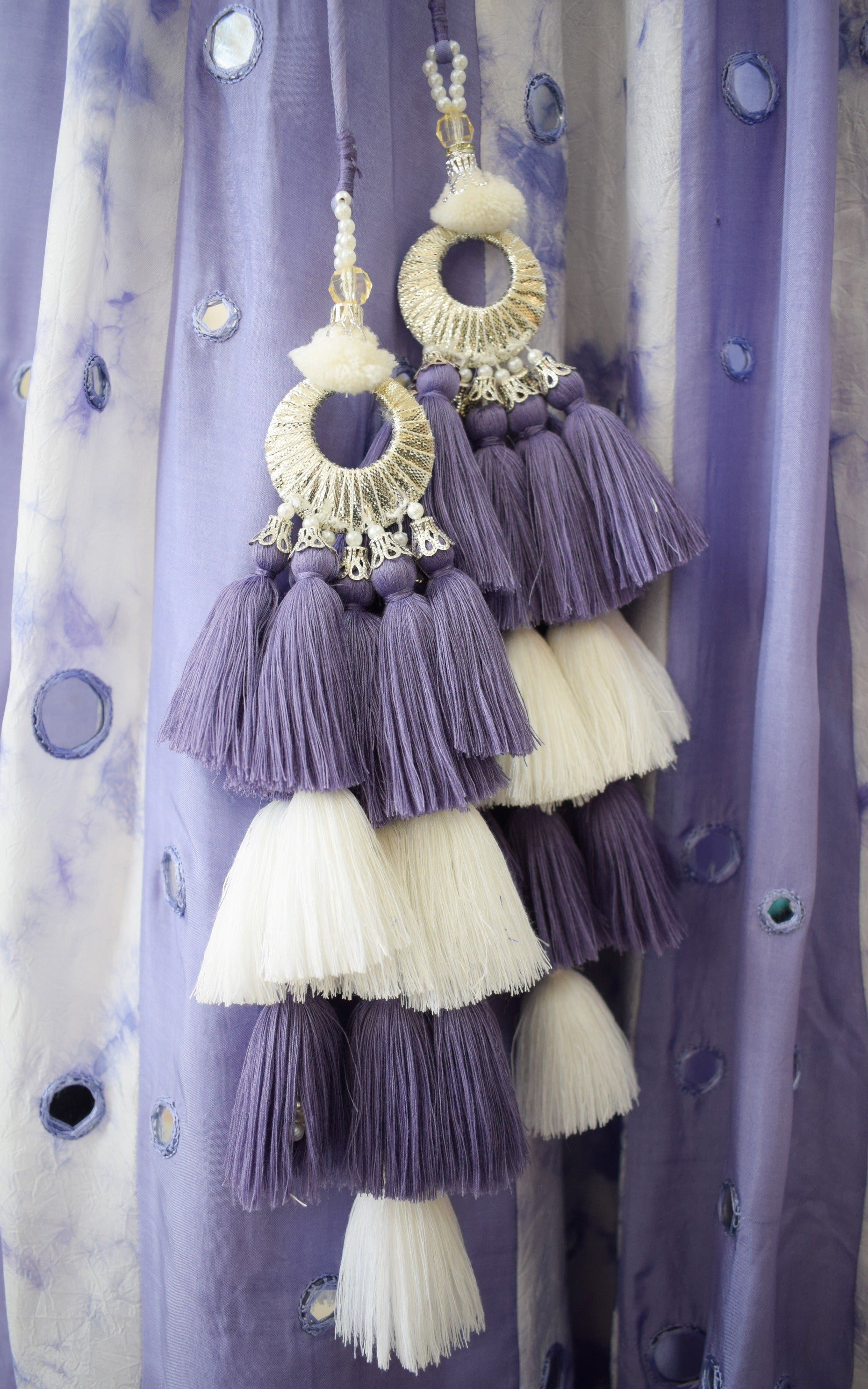 Srishti Dhani Lilac Mirrorwork Shibori Lehenga