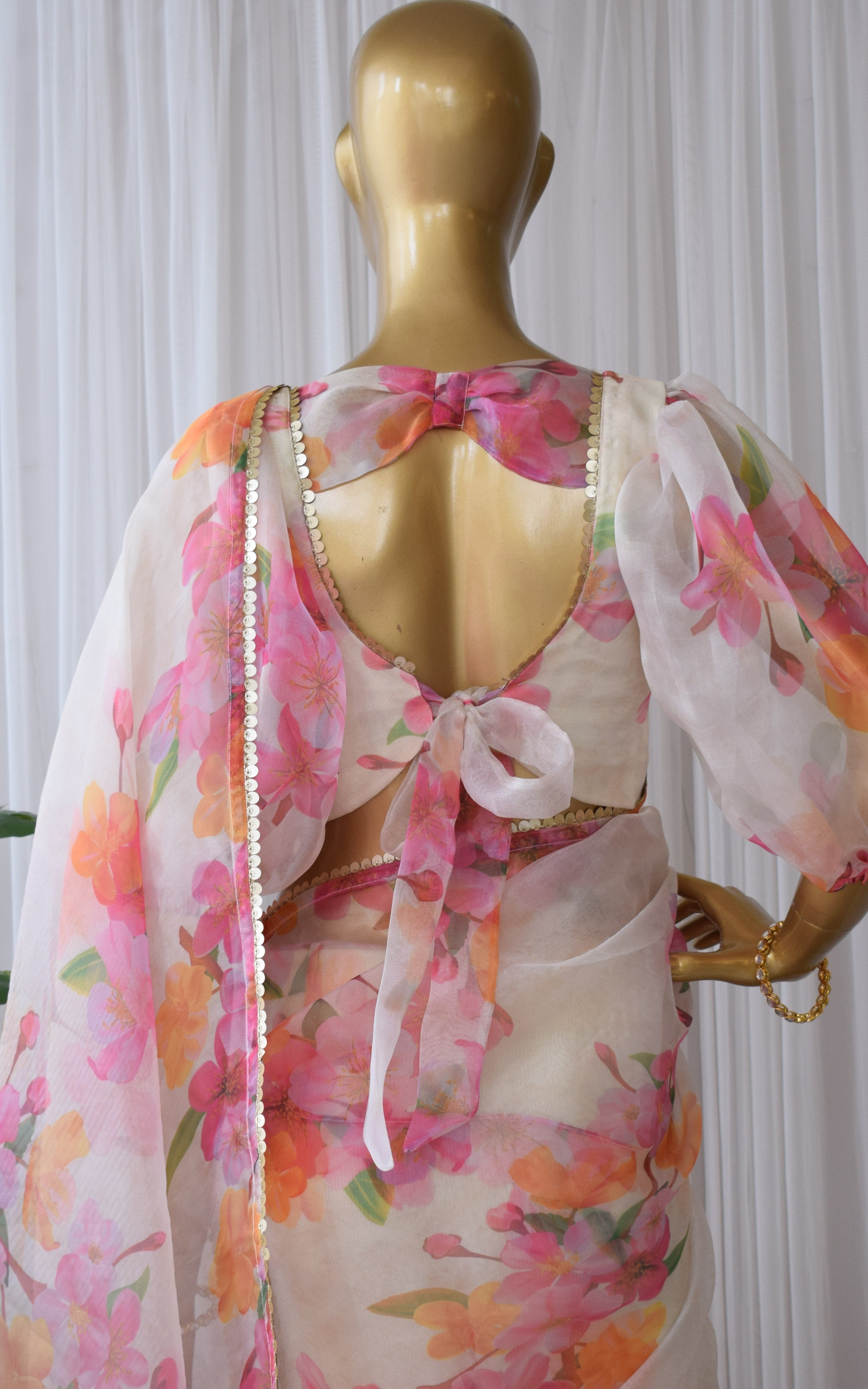 Pooja Banerjee Bloom Floral Organza Saree