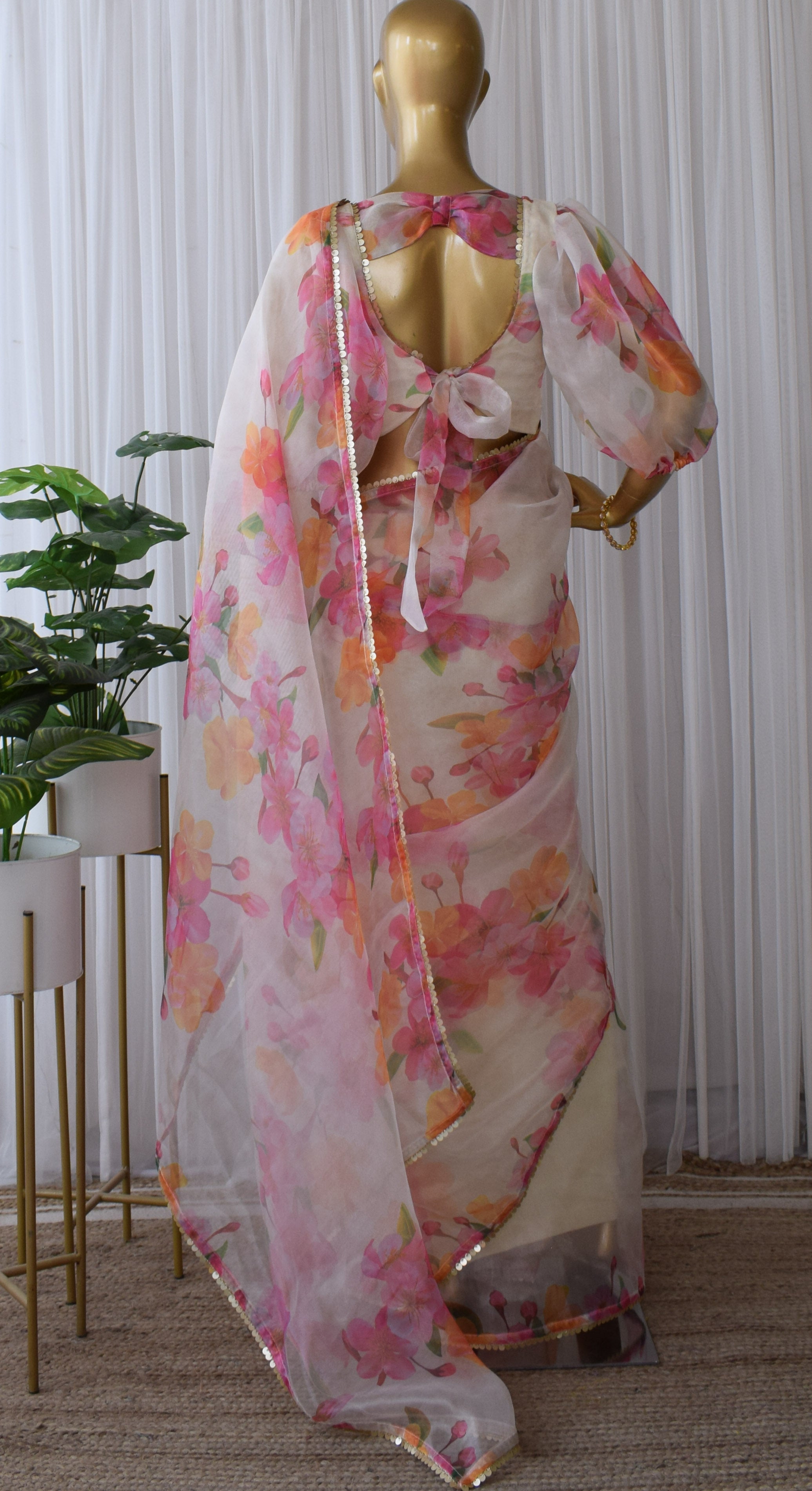 Pooja Banerjee Bloom Floral Organza Saree