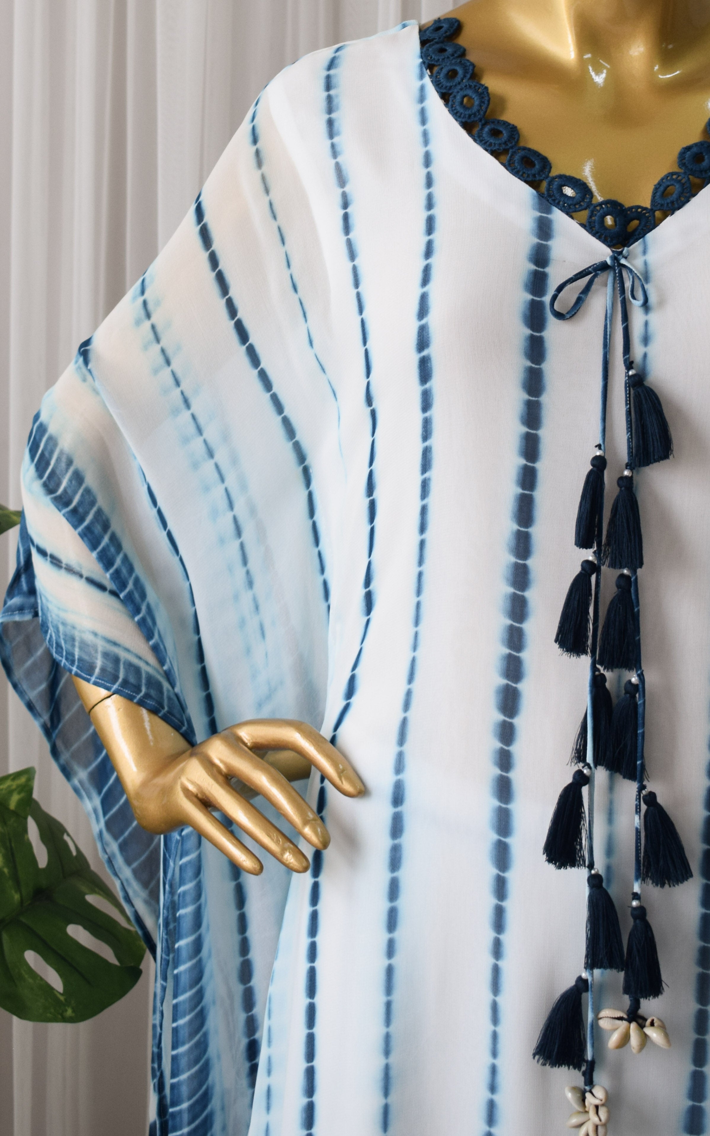 Megha Navy Shibori Kaftan Co-ord Set