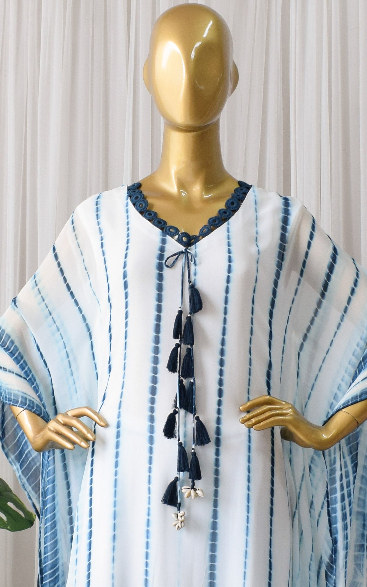 Megha Navy Shibori Kaftan Co-ord Set