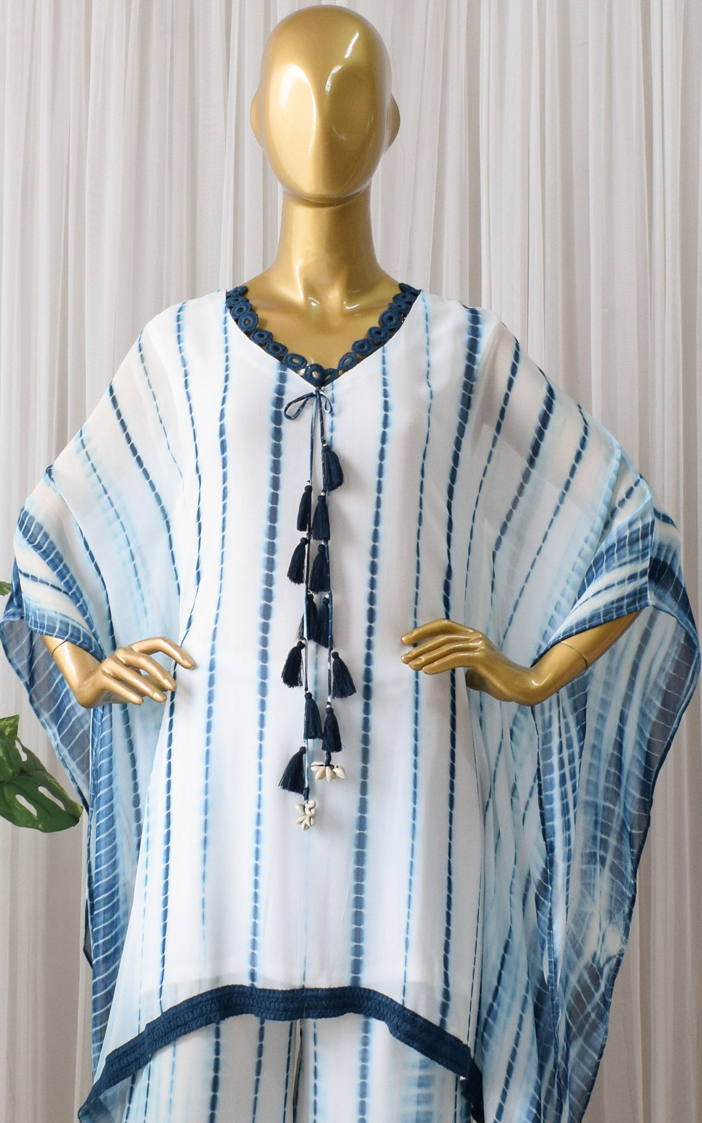 Megha Navy Shibori Kaftan Co-ord Set