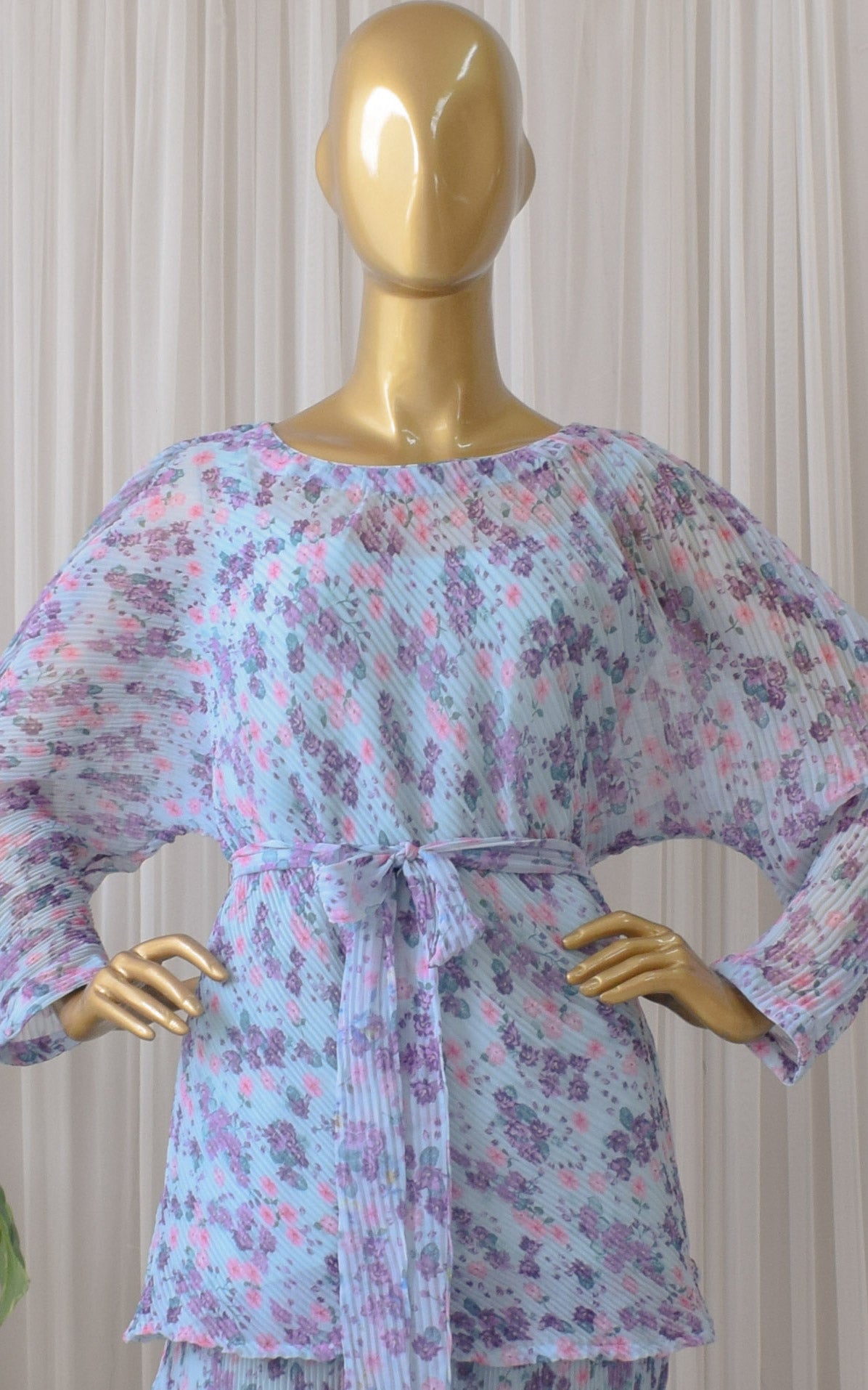 Lavender Floral Pleated Co-ord Set