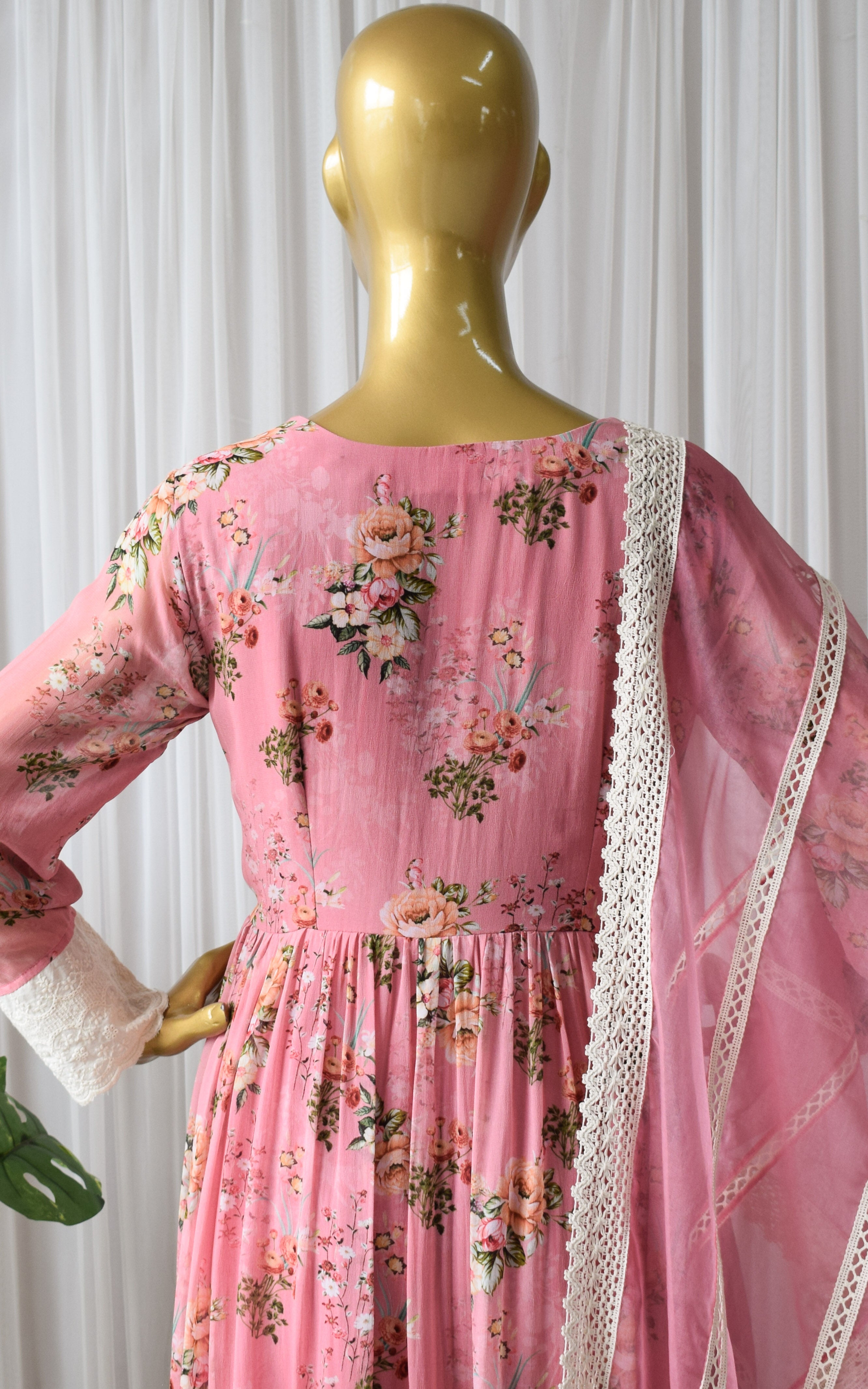 Shraddha Arya Pink Floral Printed Georgette Anarkali Set