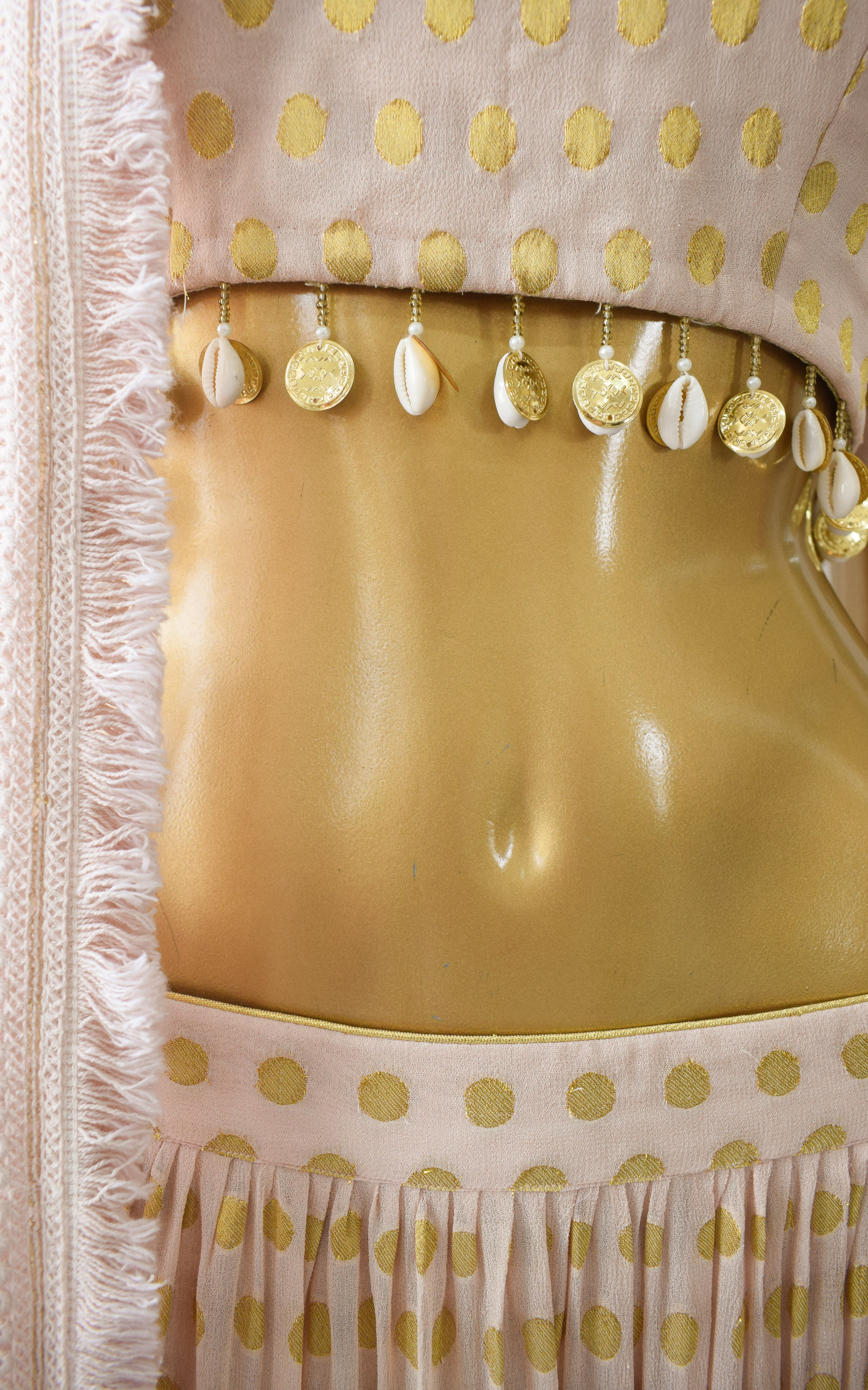 Sand & Gold Polka Dot Lehenga With Embroidered Dupatta
