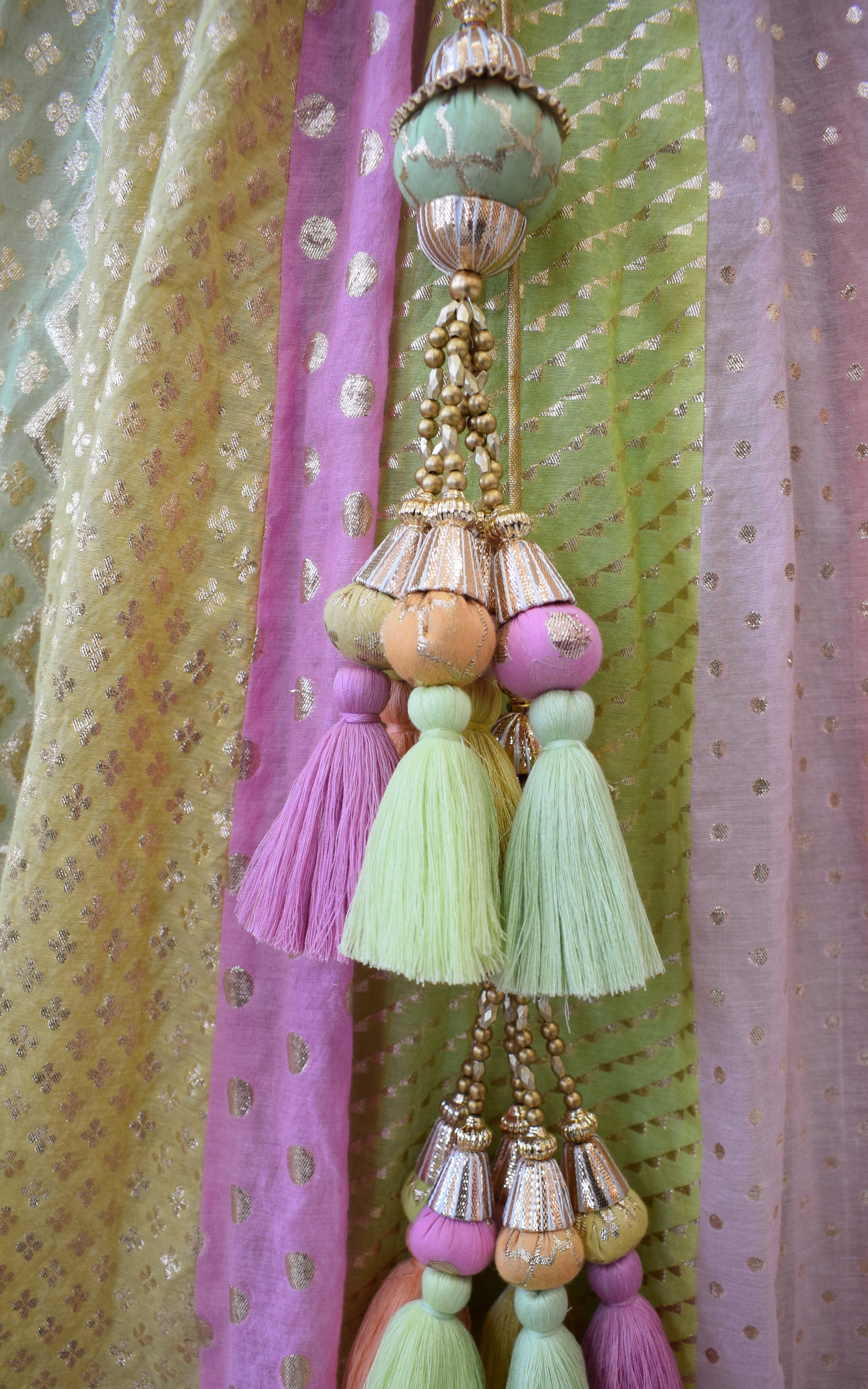 Farheen Multicolor Pastel Mirrorwork Lehenga