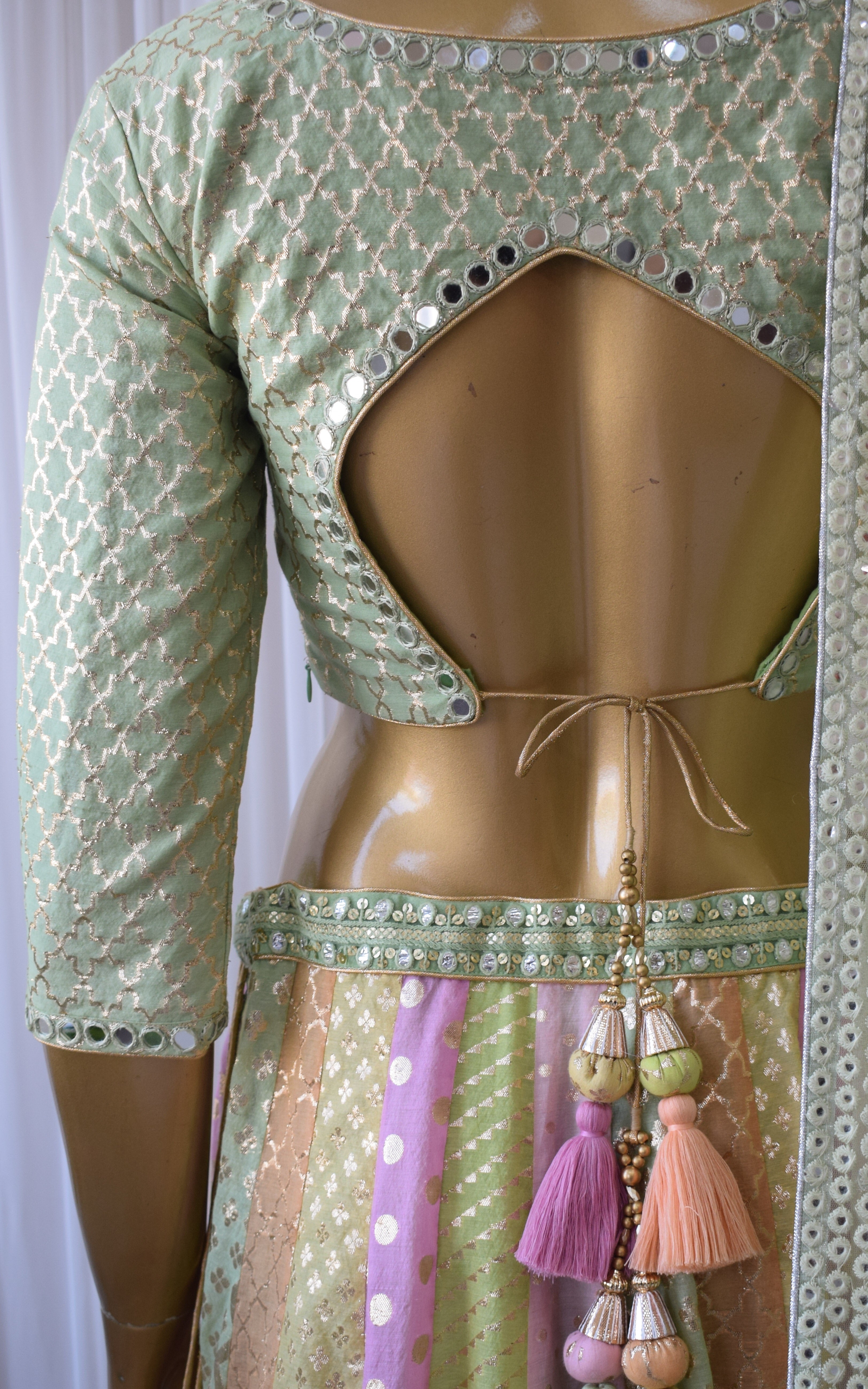 Farheen Multicolor Pastel Mirrorwork Lehenga