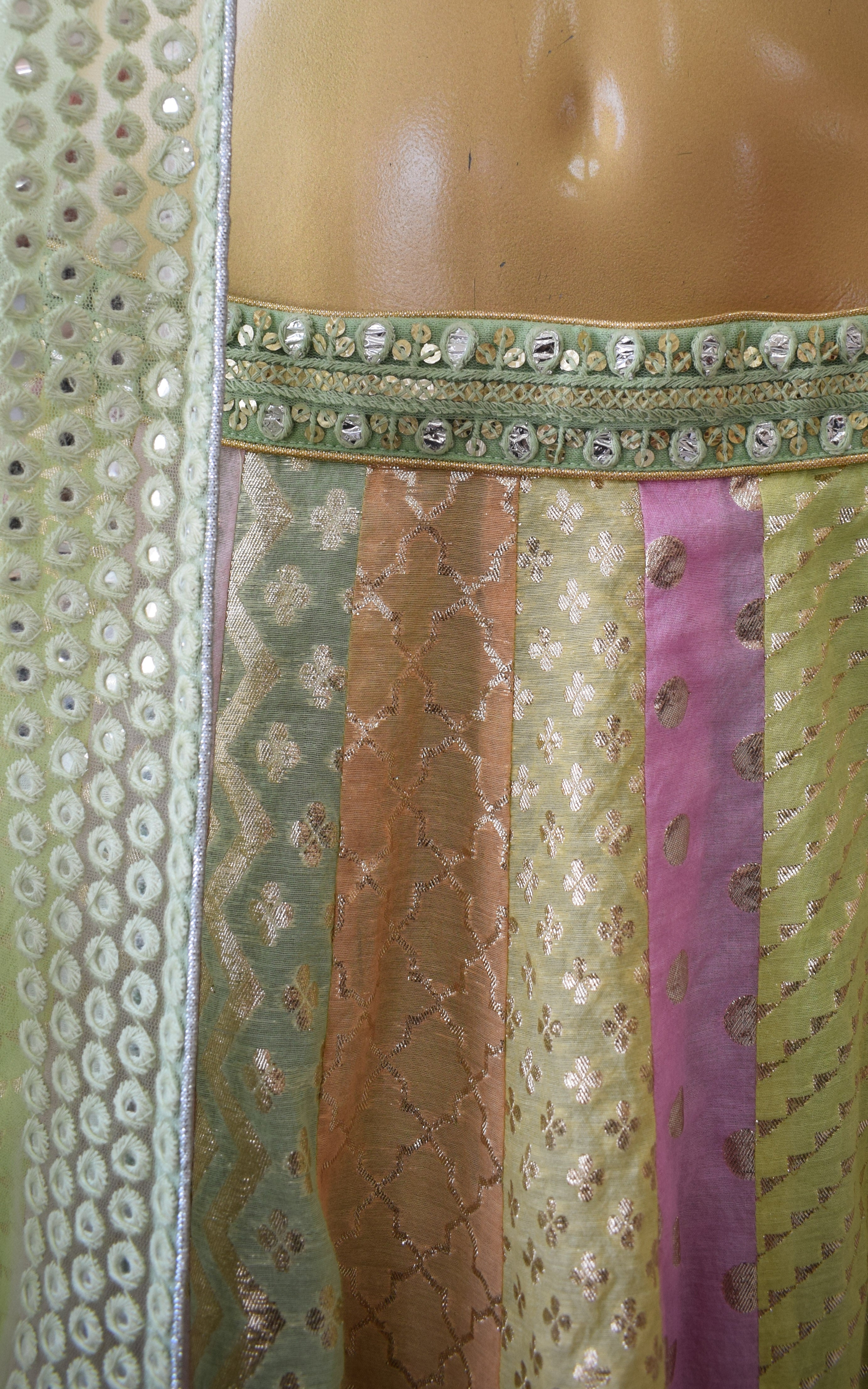 Farheen Multicolor Pastel Mirrorwork Lehenga