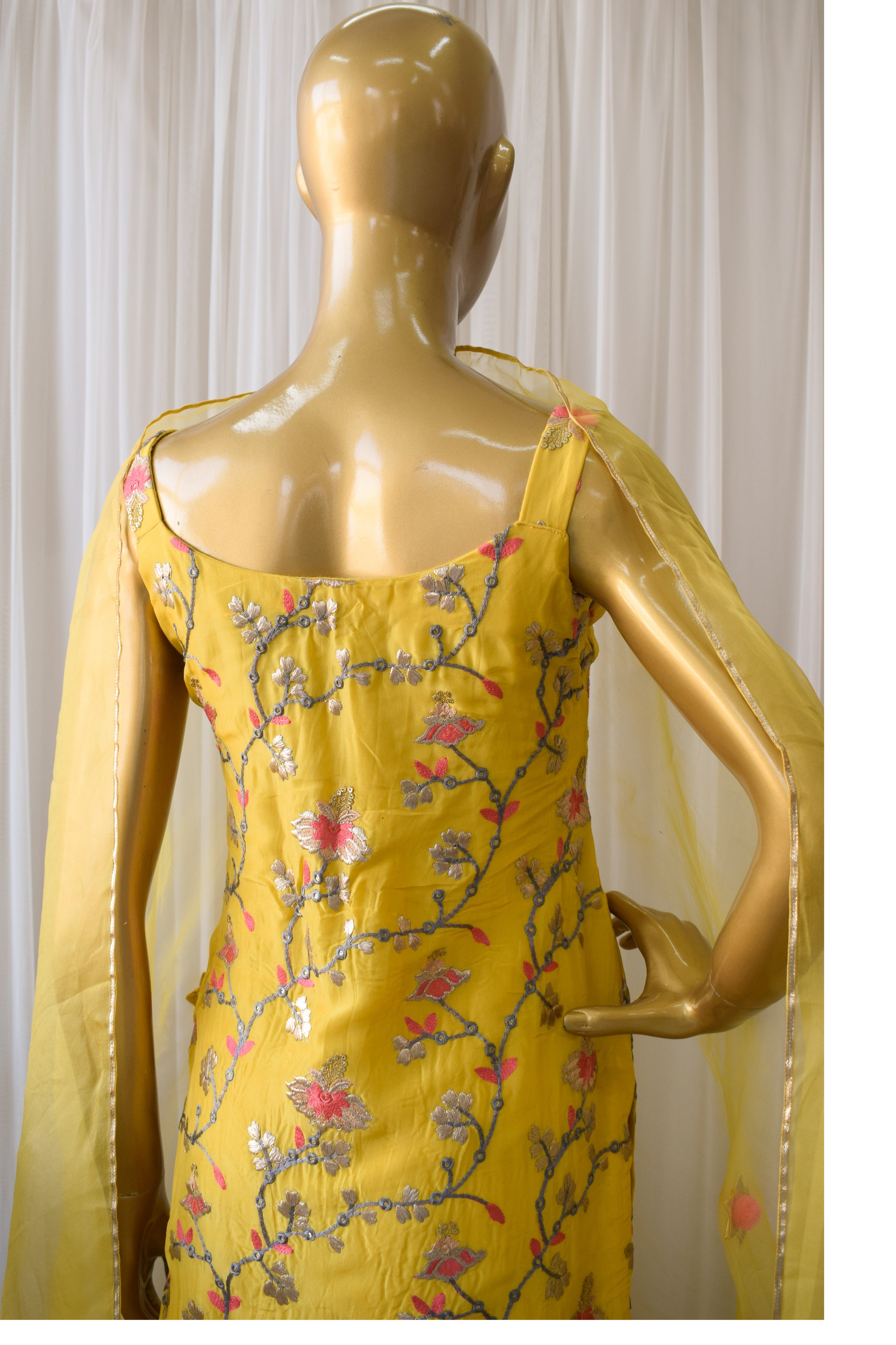 Pooja Banerjee Yellow Embroidered Sharara Set