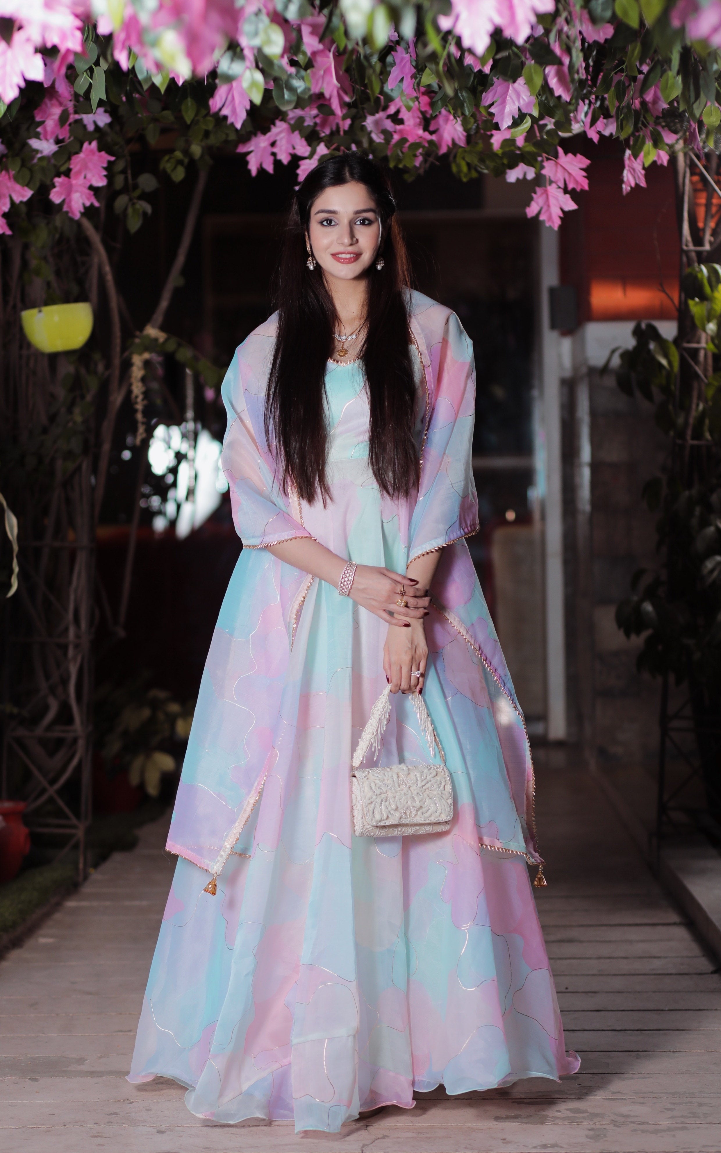 Arti Chauhan Pastel Dream Organza Anarkali