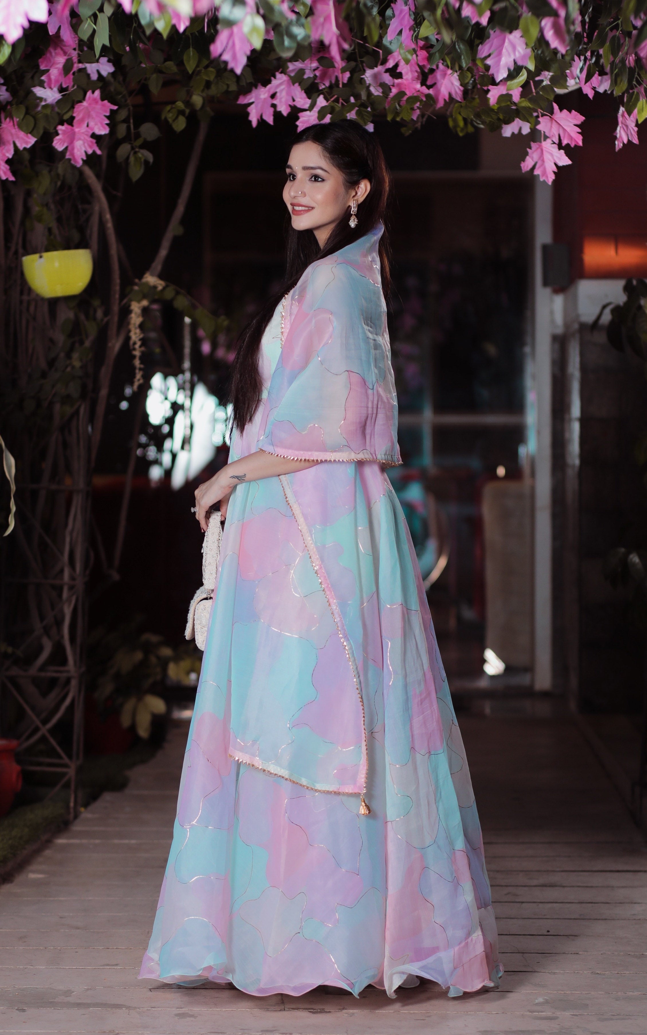 Arti Chauhan Pastel Dream Organza Anarkali