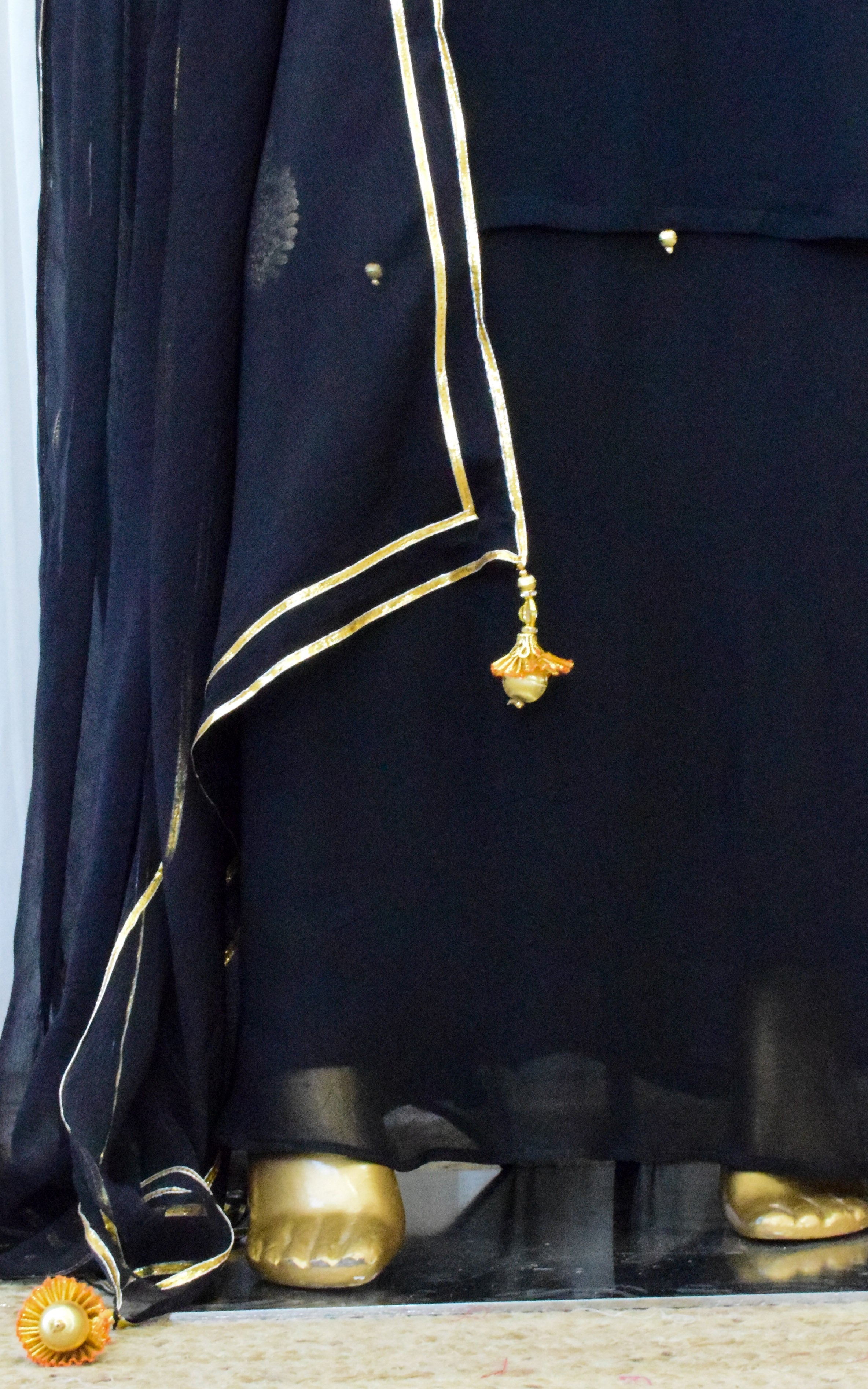 Black Pittan Dress with Chiffon Dupatta