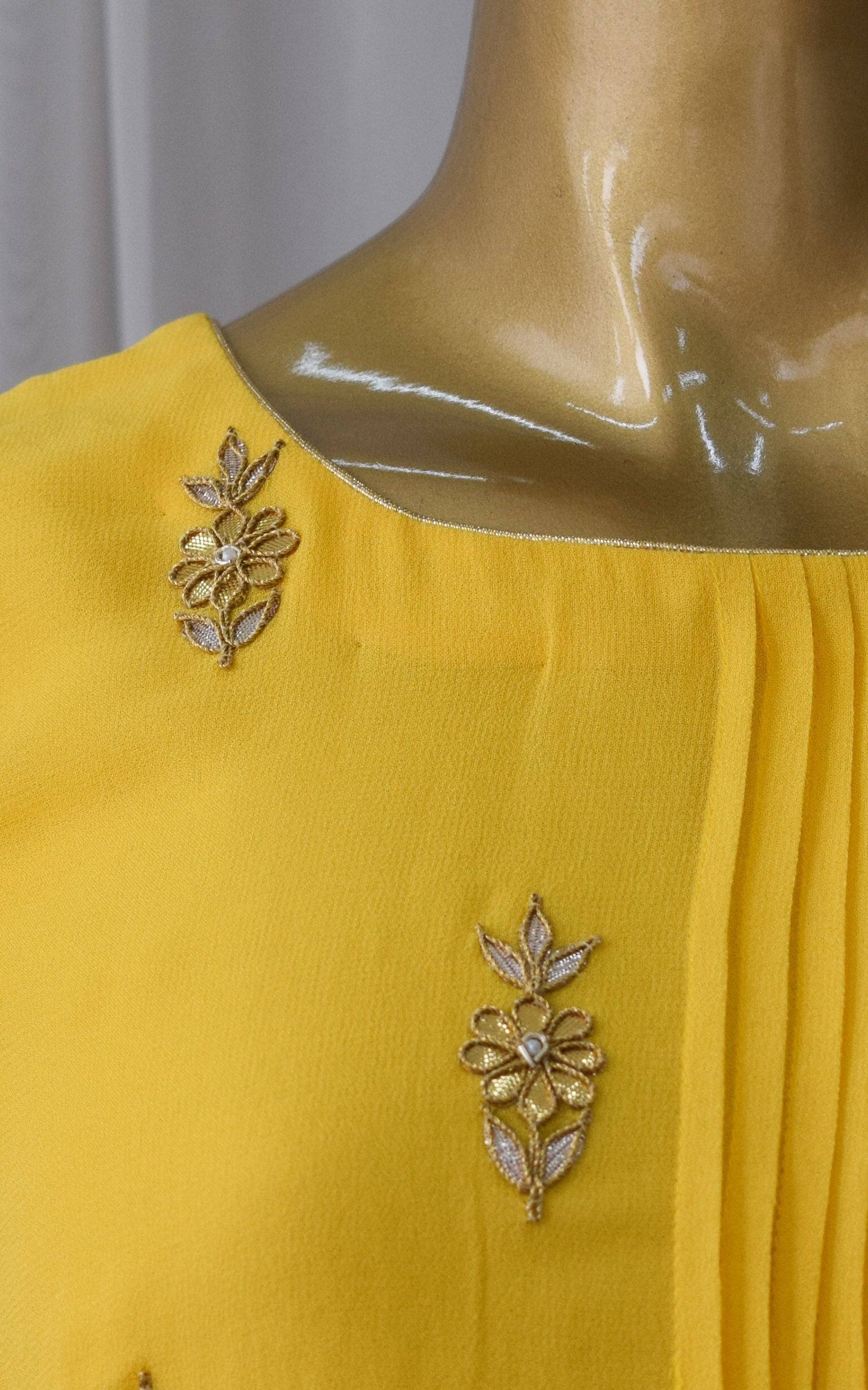 Yellow Frock Style Gota Patti Sharara Set