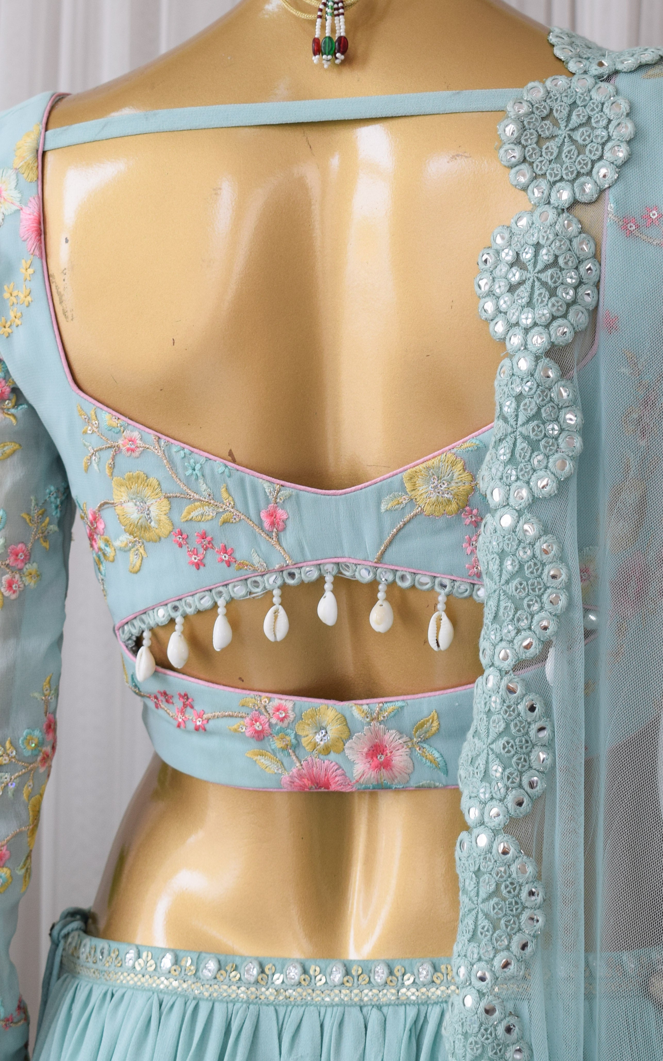 Sonal Sky Blue Embroidered Lehenga