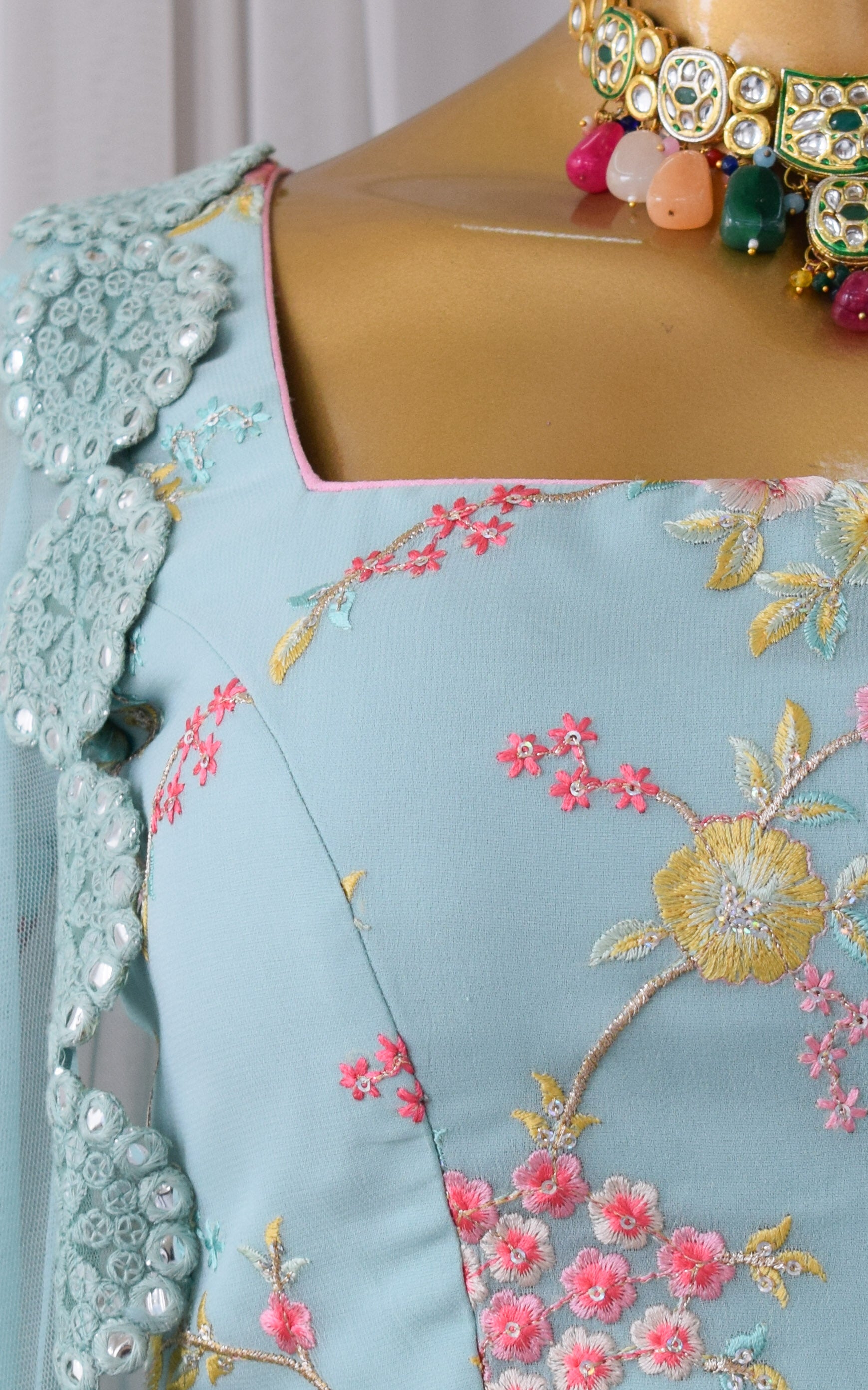 Sonal Sky Blue Embroidered Lehenga