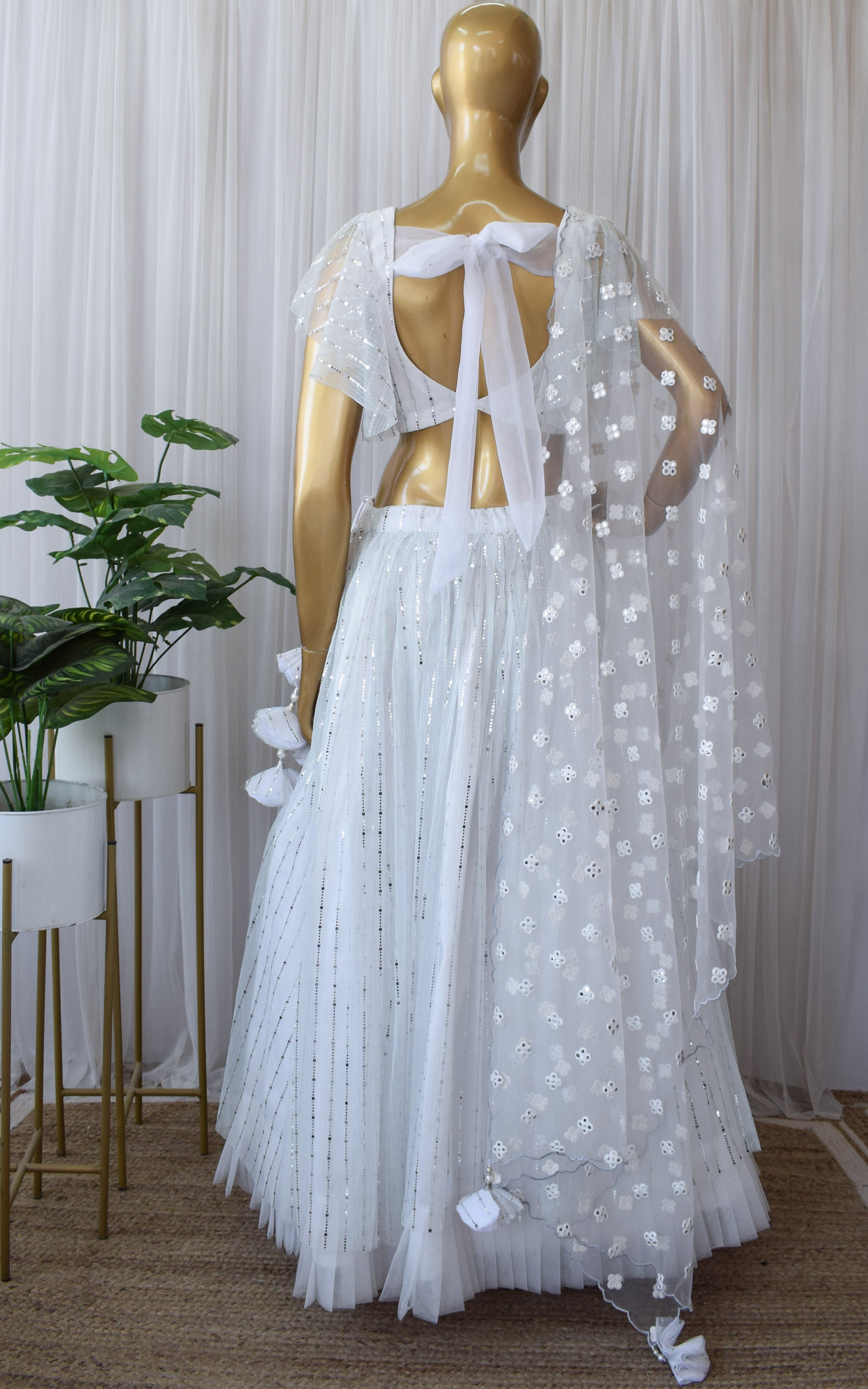 White Shimmer Lehenga