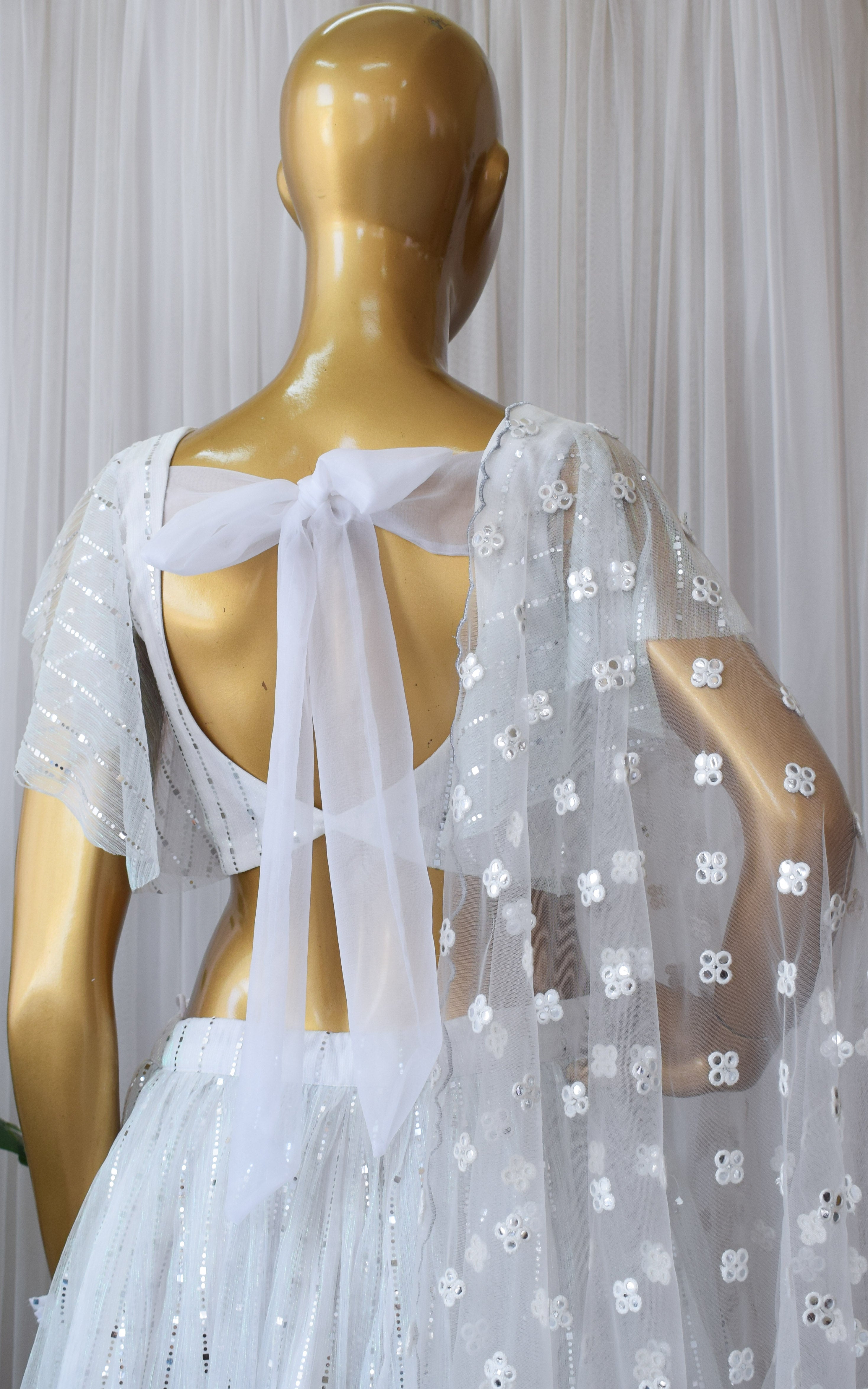 White Shimmer Lehenga