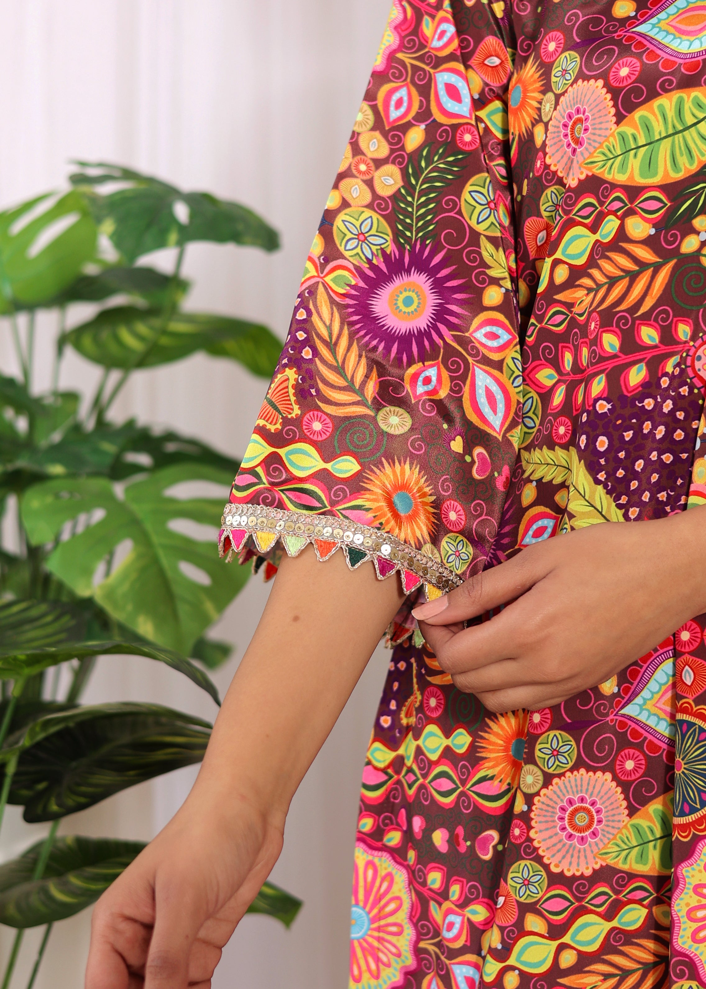 Purple Kitschy Printed Crepe Kurta Co-ord Set