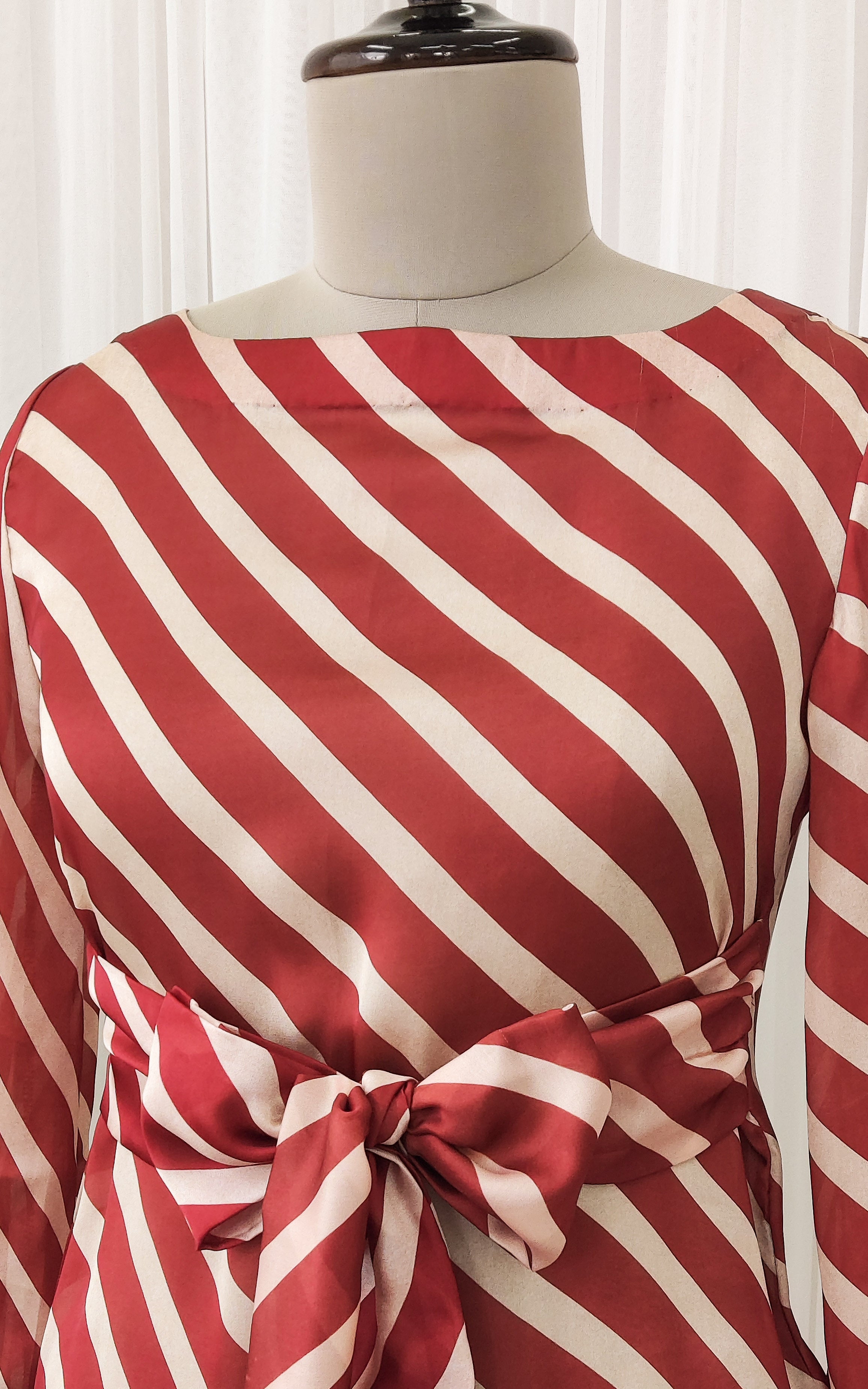 Maroon Striped Fabric Top