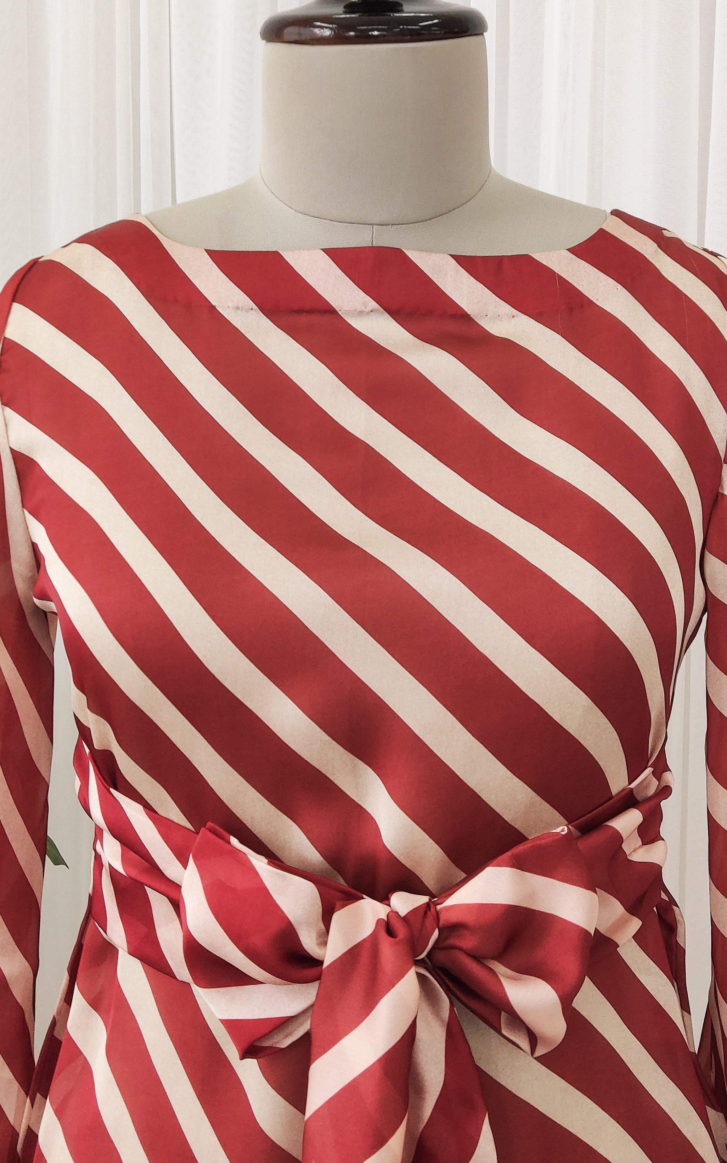 Maroon Striped Fabric Top