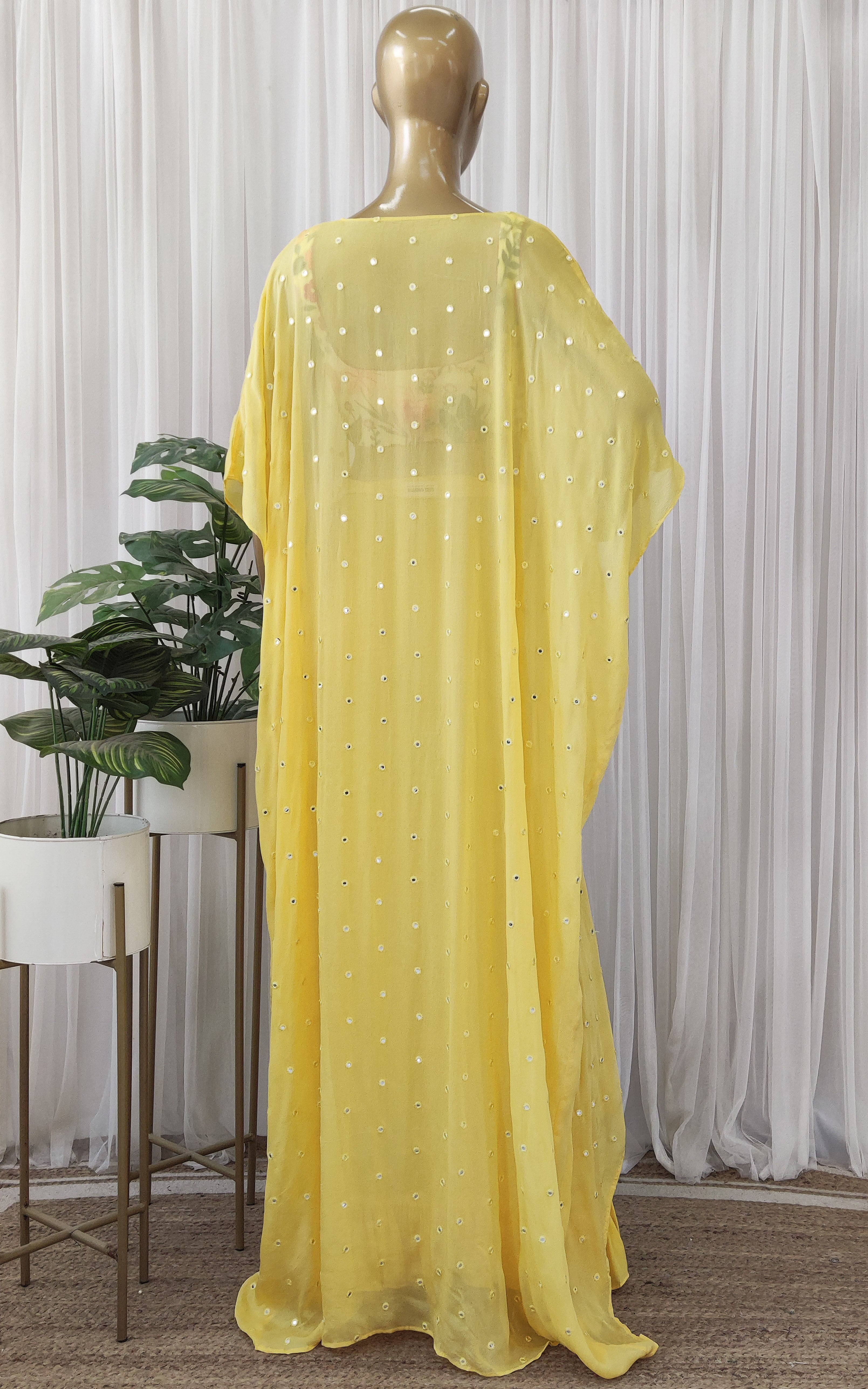 Sapna Yellow Embroidered Crop-Top & Draped Skirt Co-ord Set