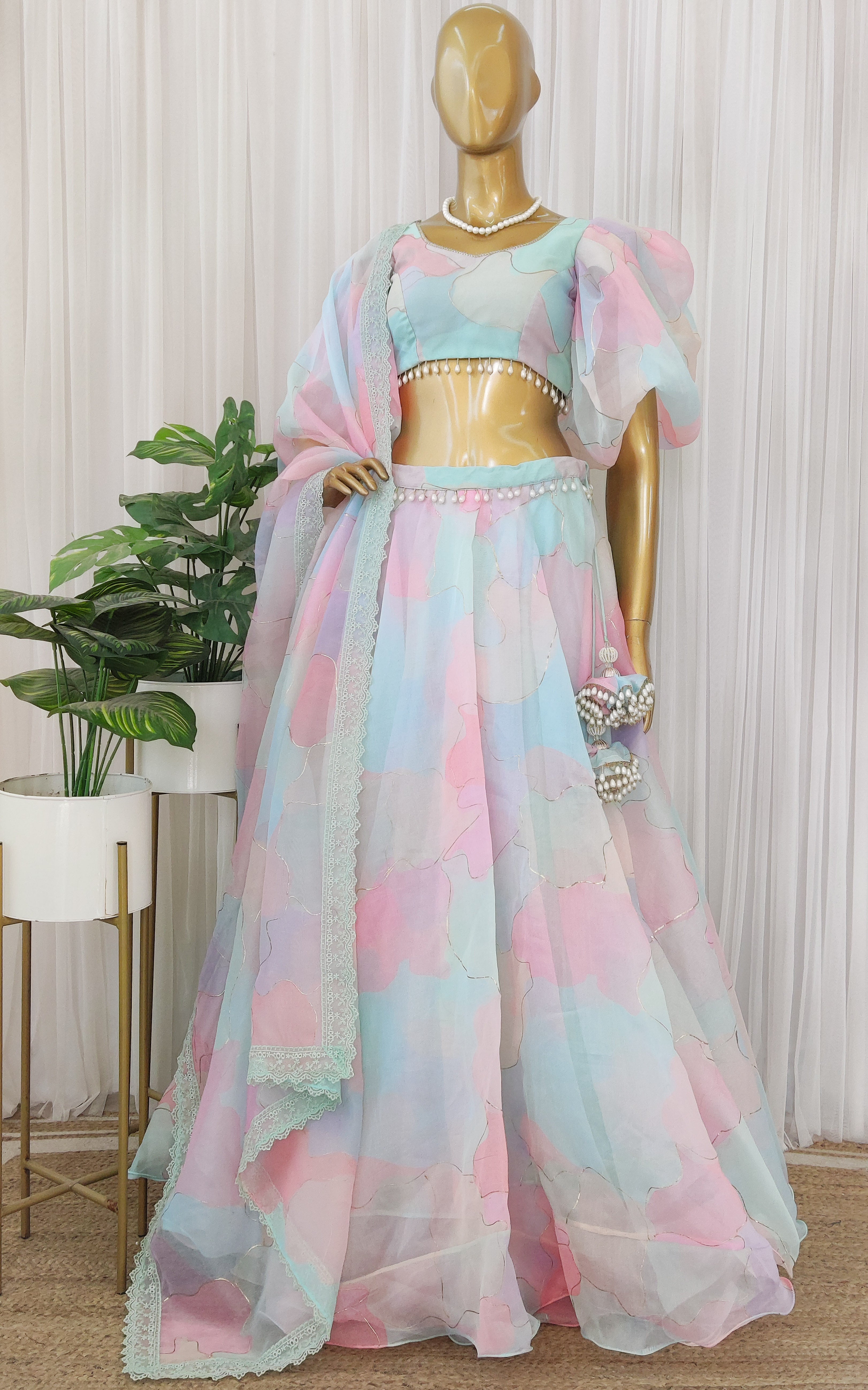 Pastel Dream Organza Lehenga