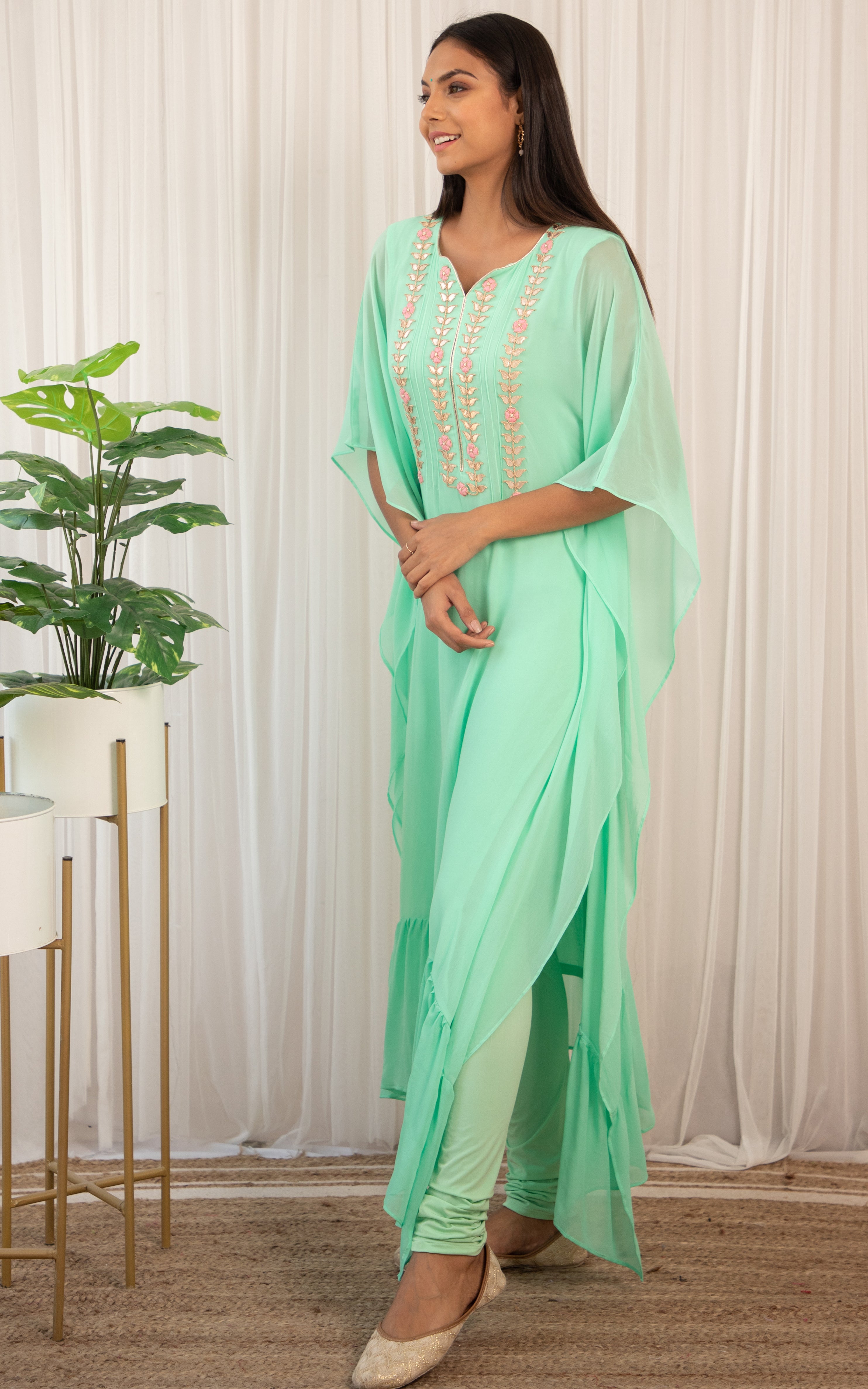 Mint Green Kaftan Set