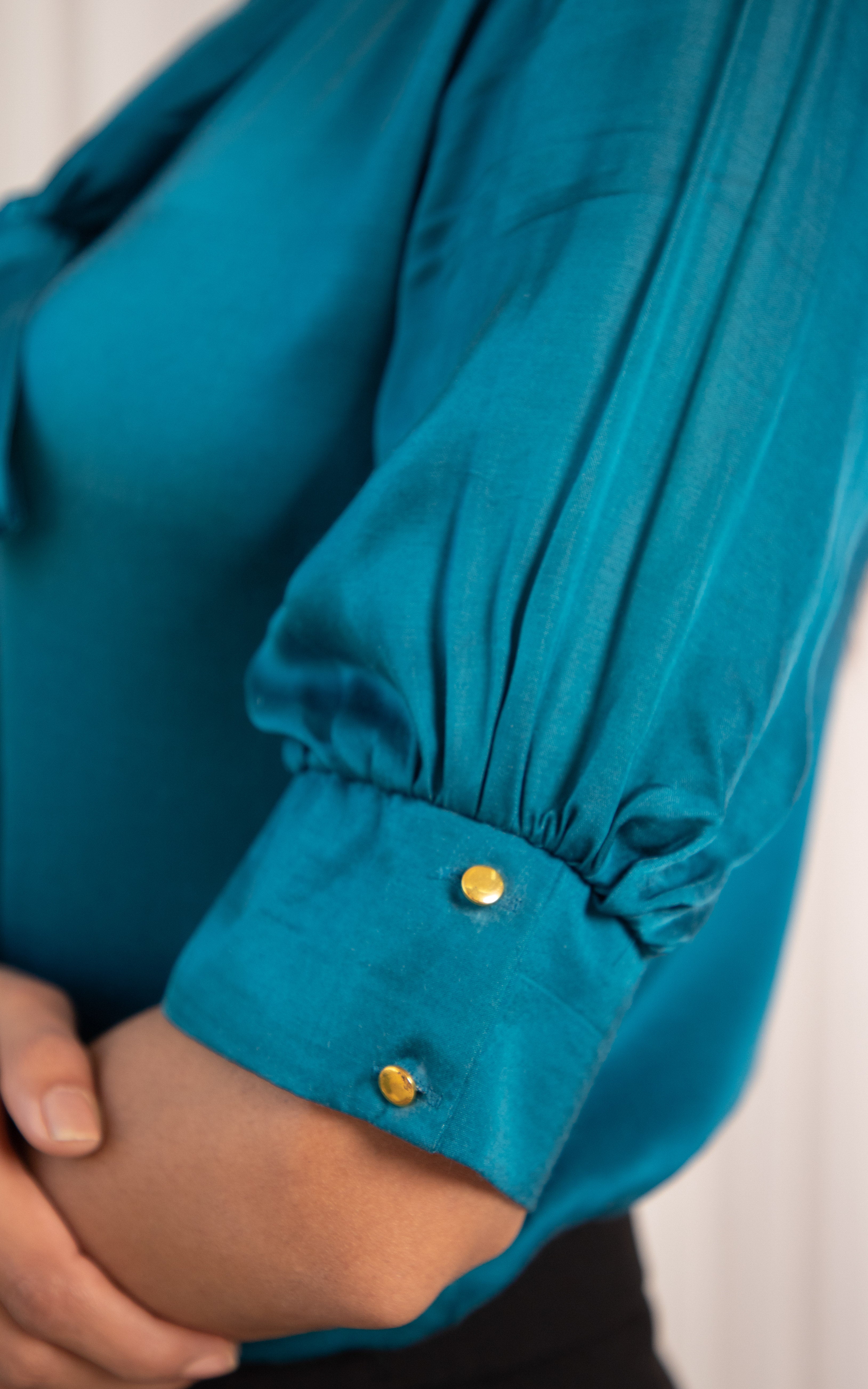 Topaz Satin Bow Top