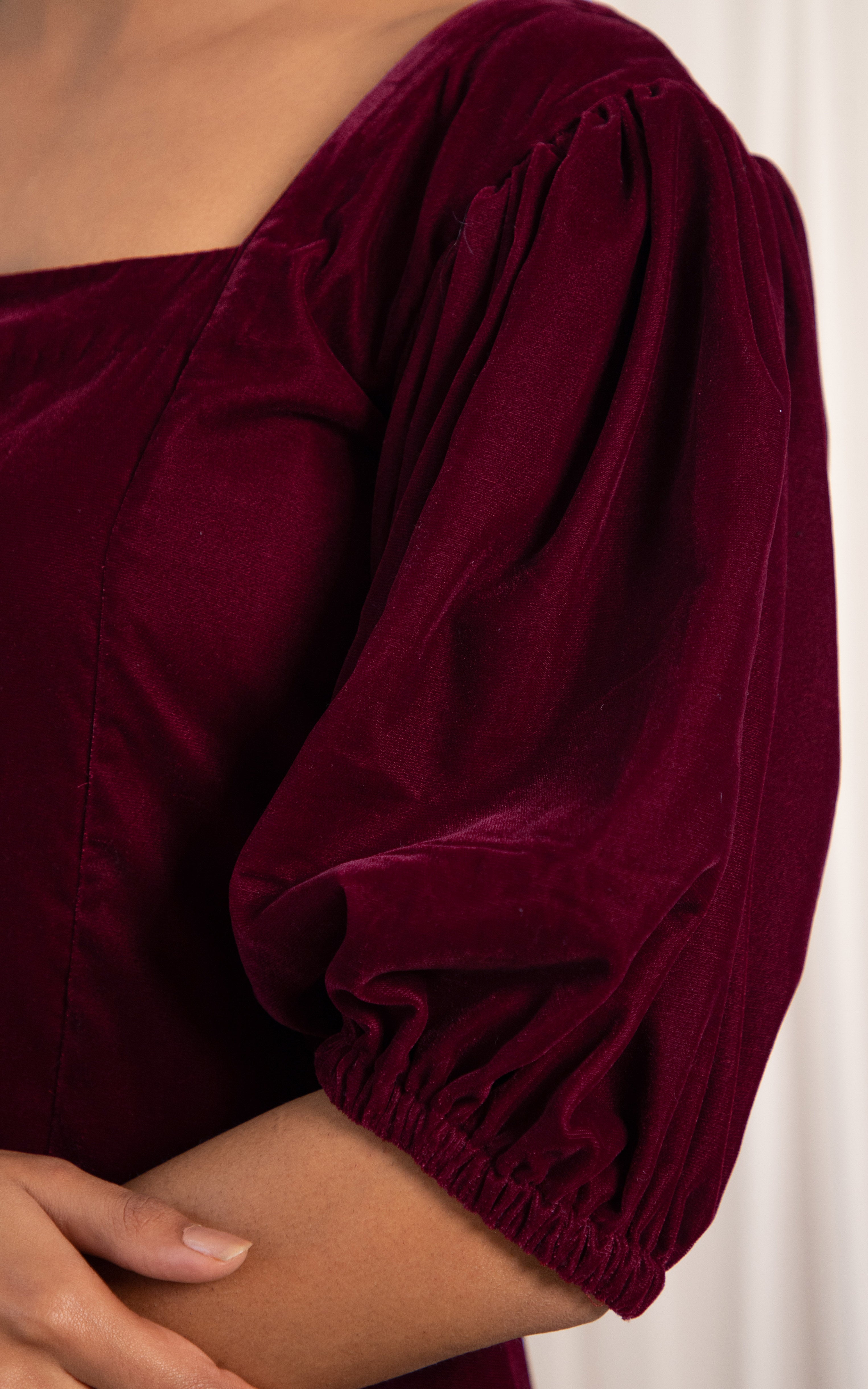 Maroon Velvet Top