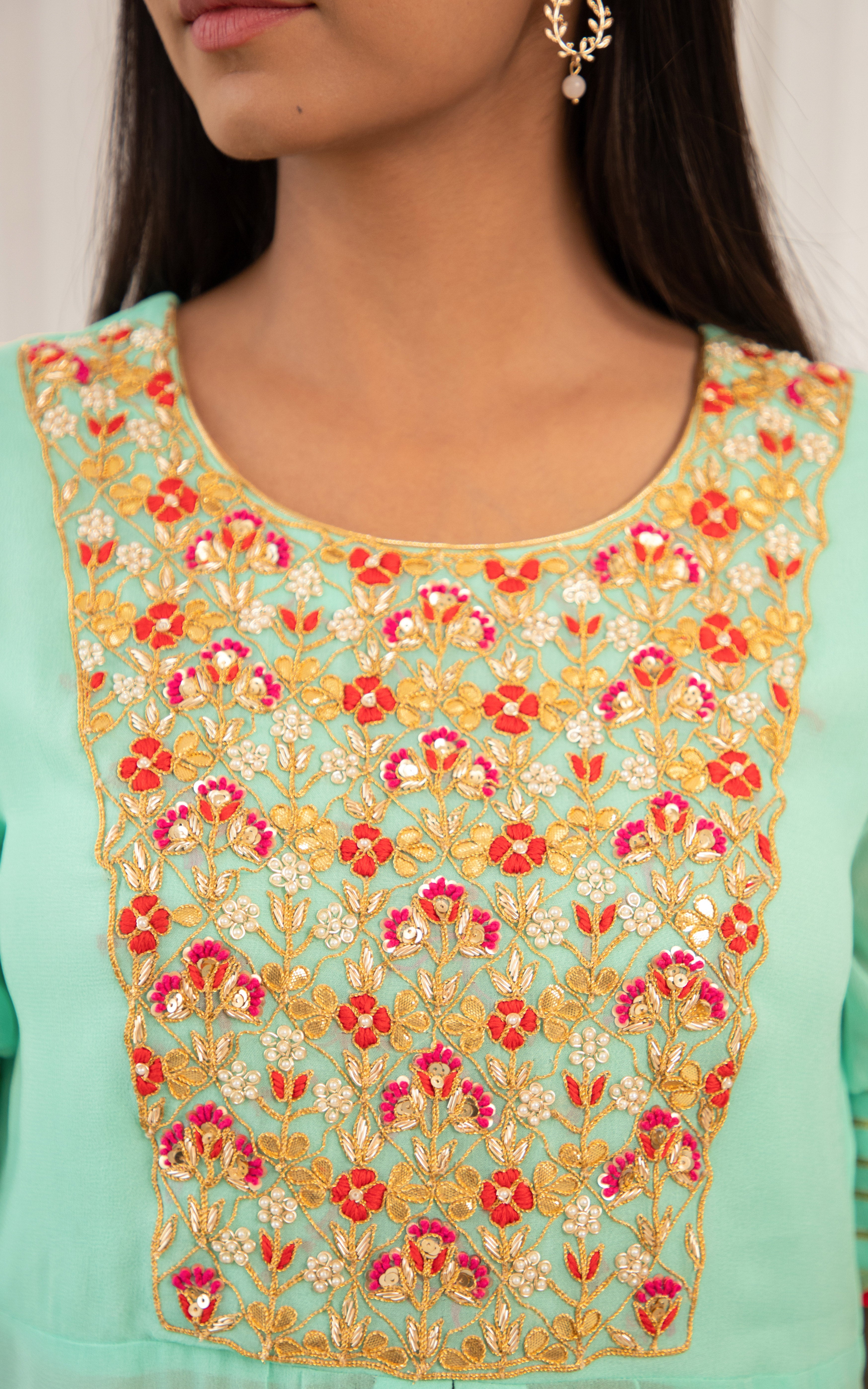 Sky Blue Gota Patti Sharara Set