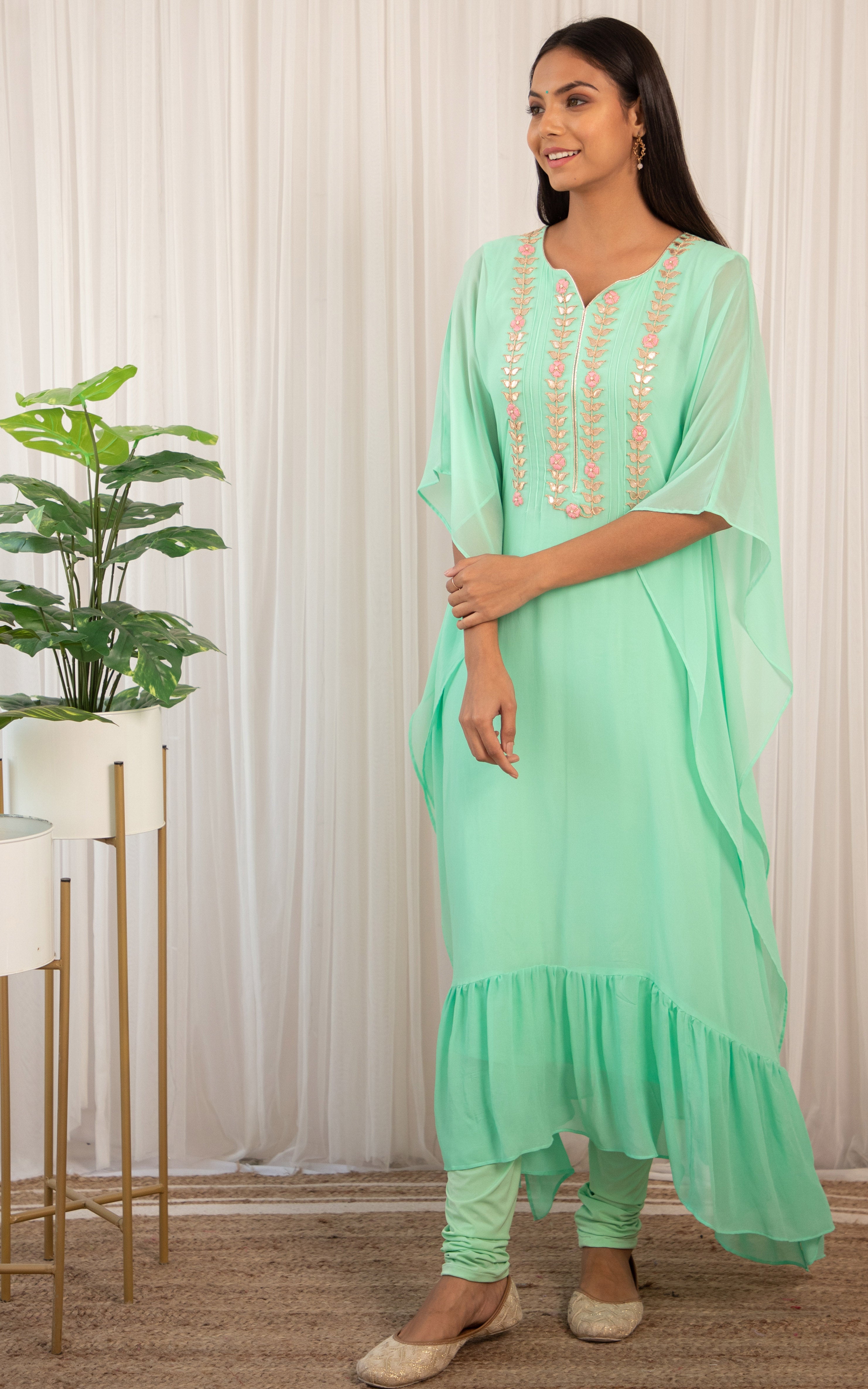 Mint Green Kaftan Set