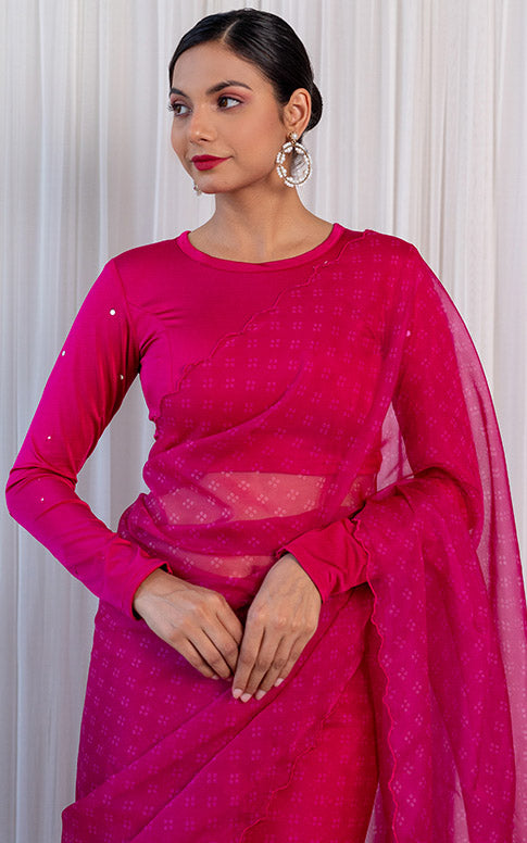 Divyanka Tripathi Rani Bandhej Organza Saree With Lycra Blouse