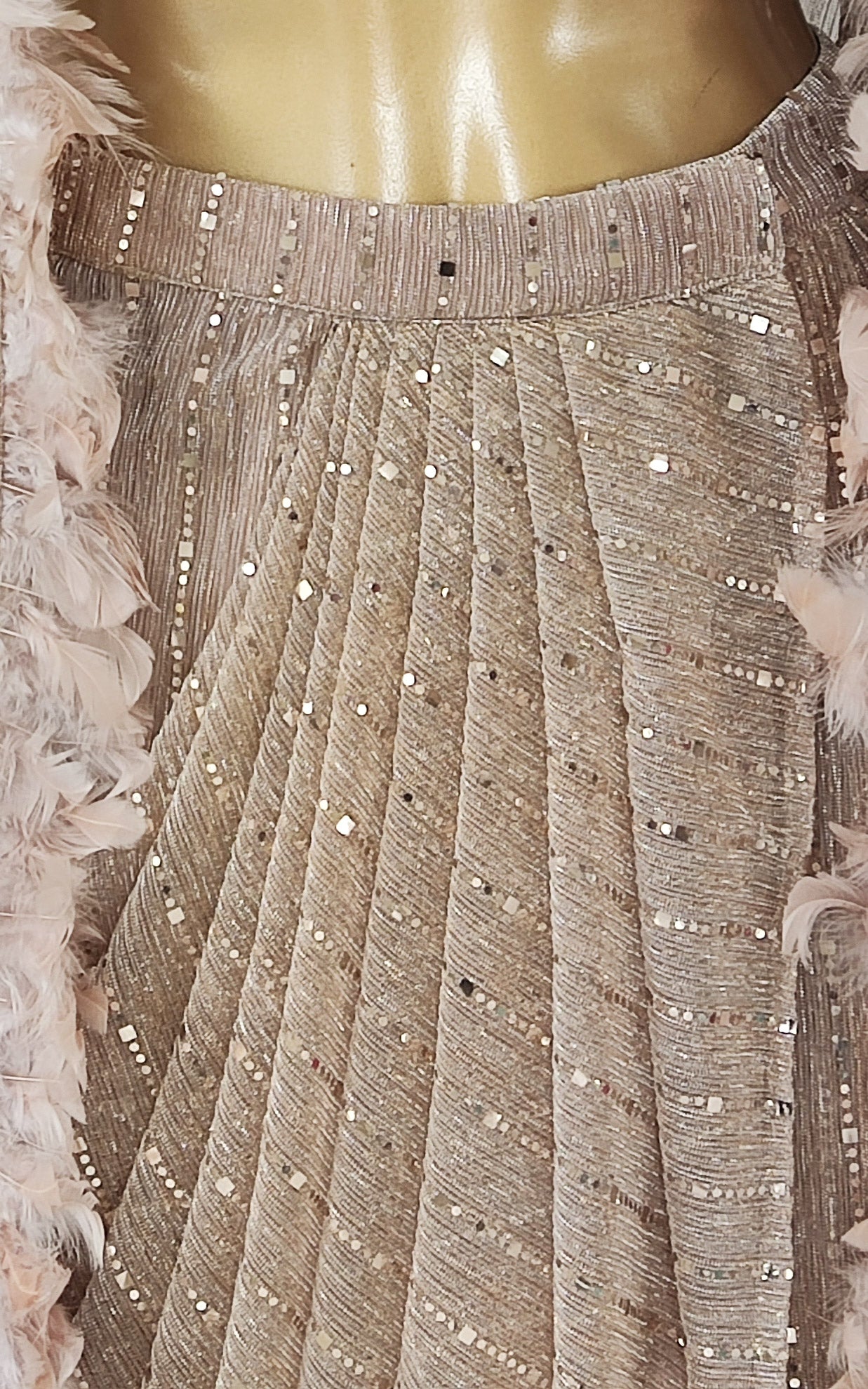 Old Rose Shimmer Draped Skirt Co-Ord Set