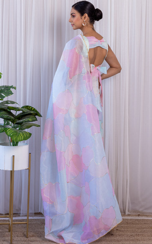 Pastel Dream Organza Saree