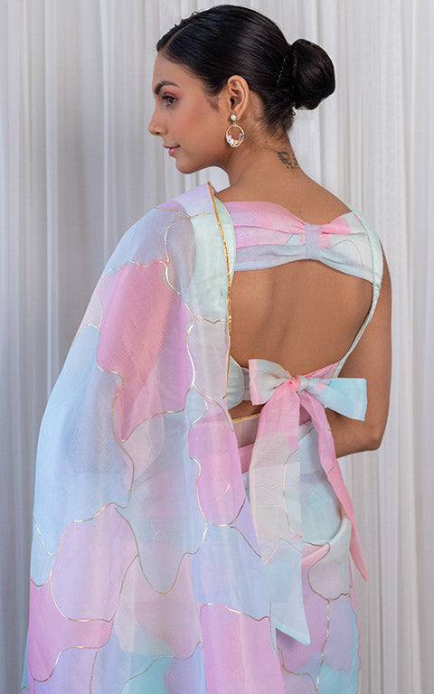 Pastel Dream Organza Saree