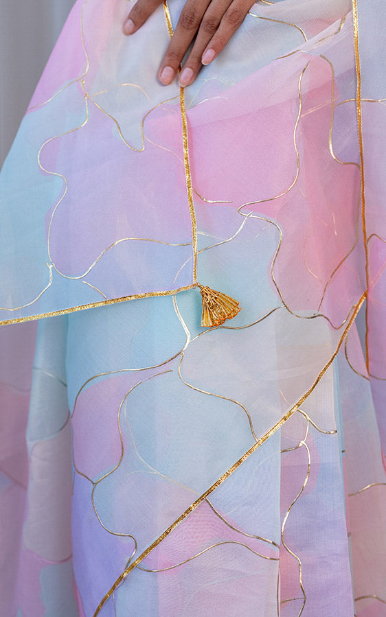 Pastel Dream Organza Saree