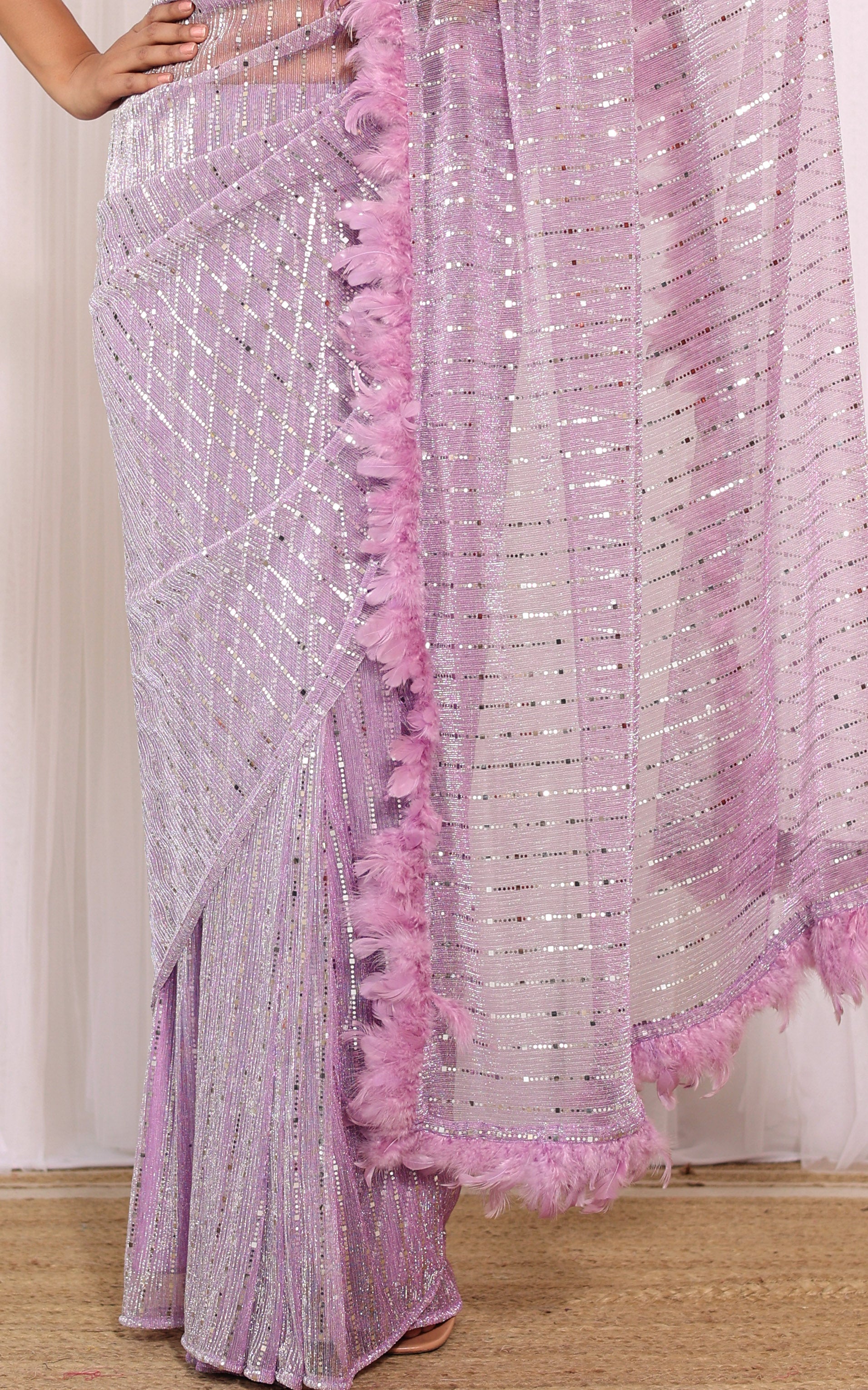 Lilac Shimmer Saree