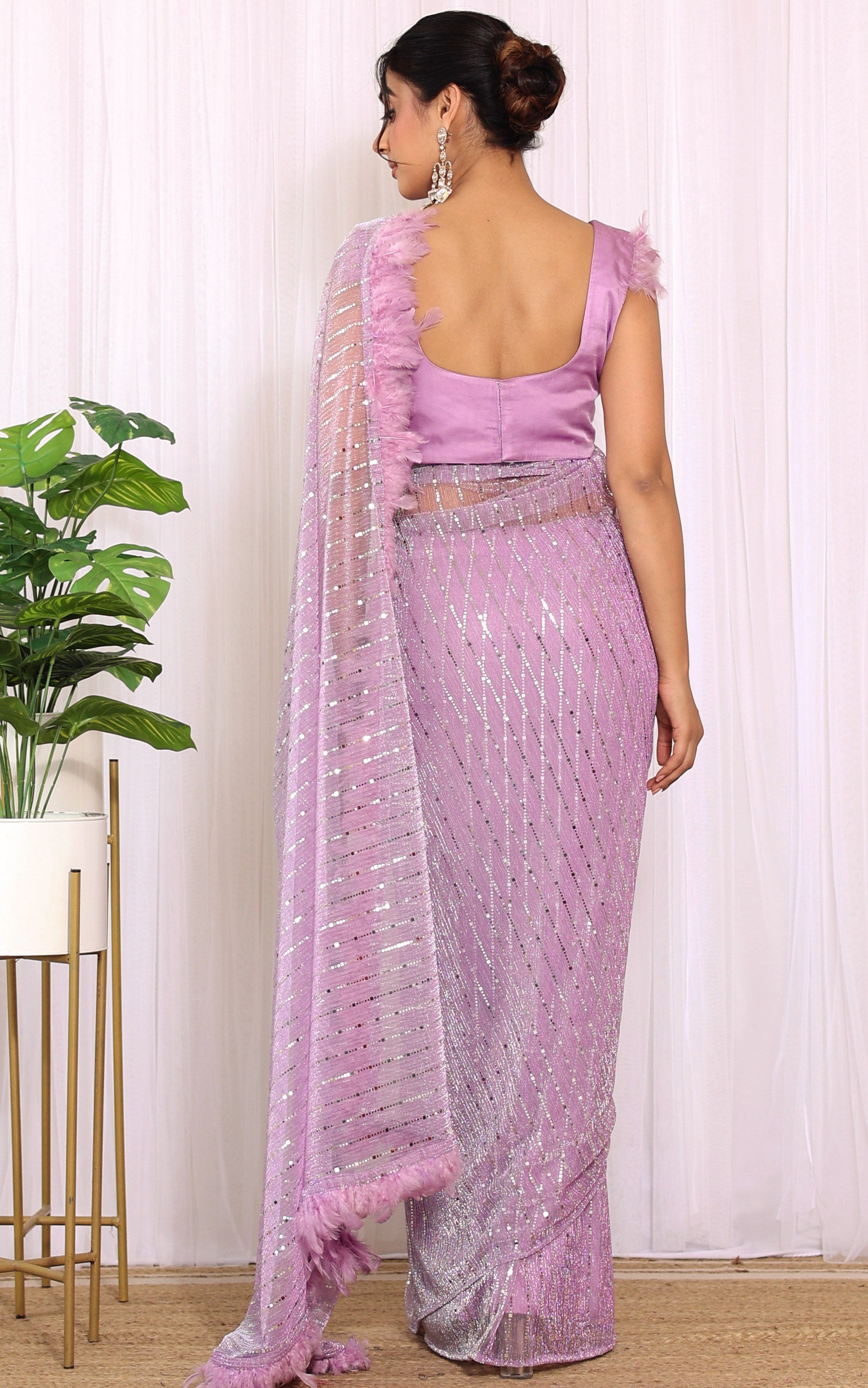 Lilac Shimmer Saree