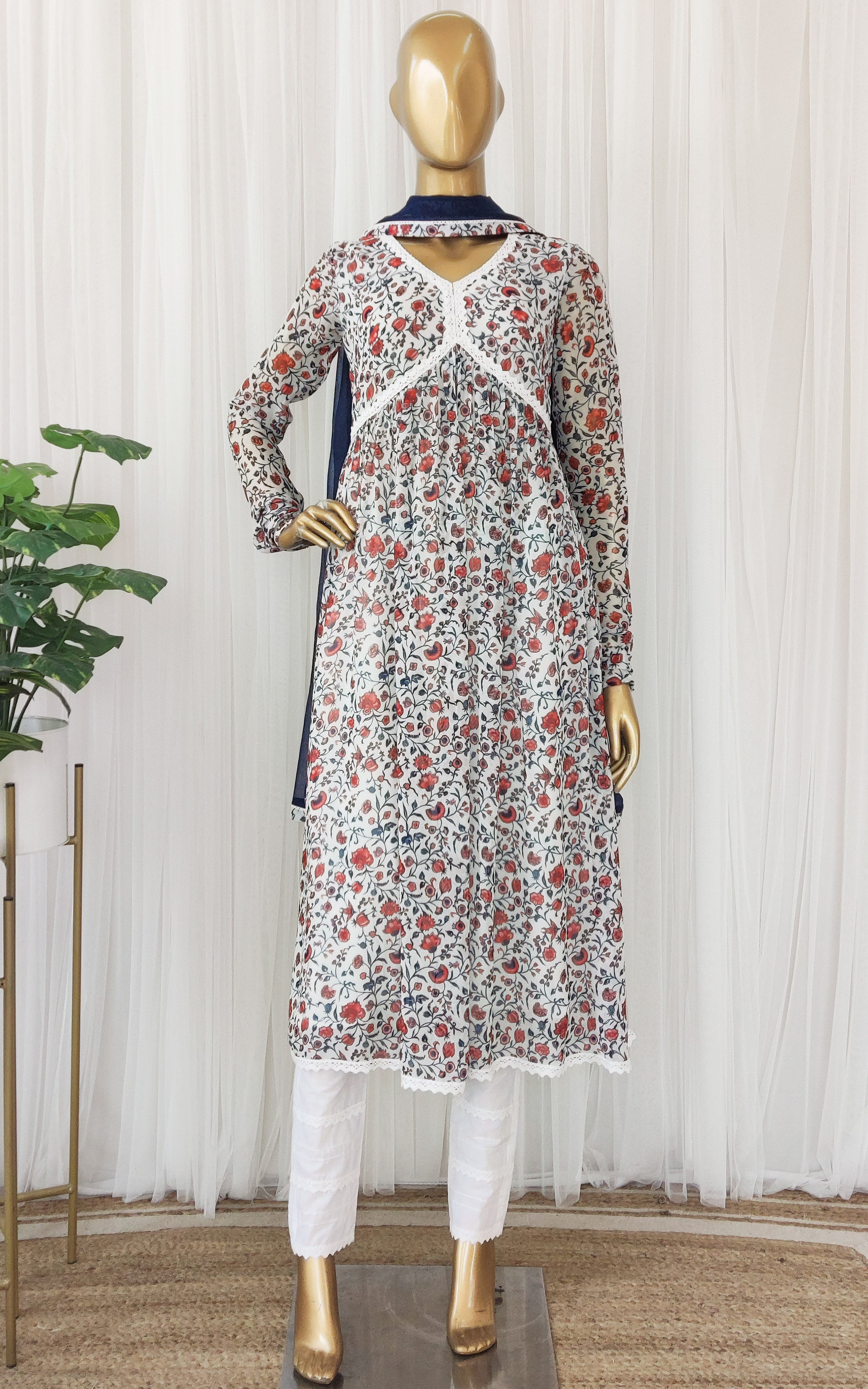 Vintage Chintz Print Anarkali Set