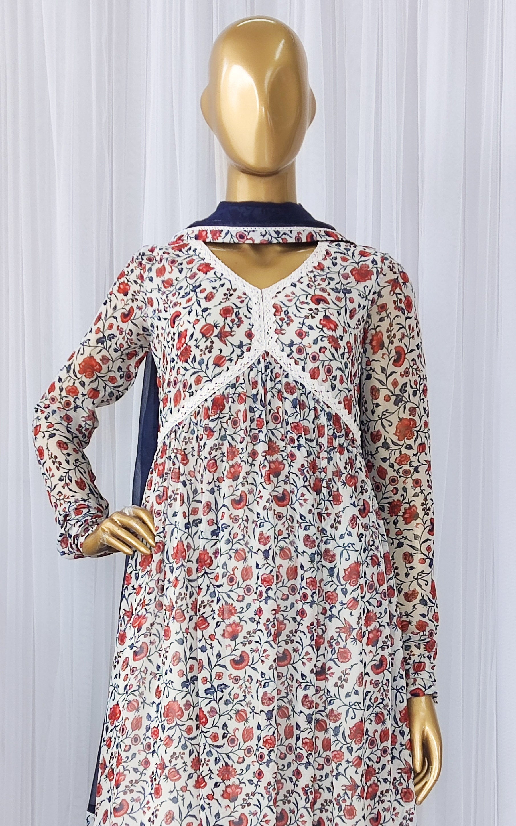 Vintage Chintz Print Anarkali Set