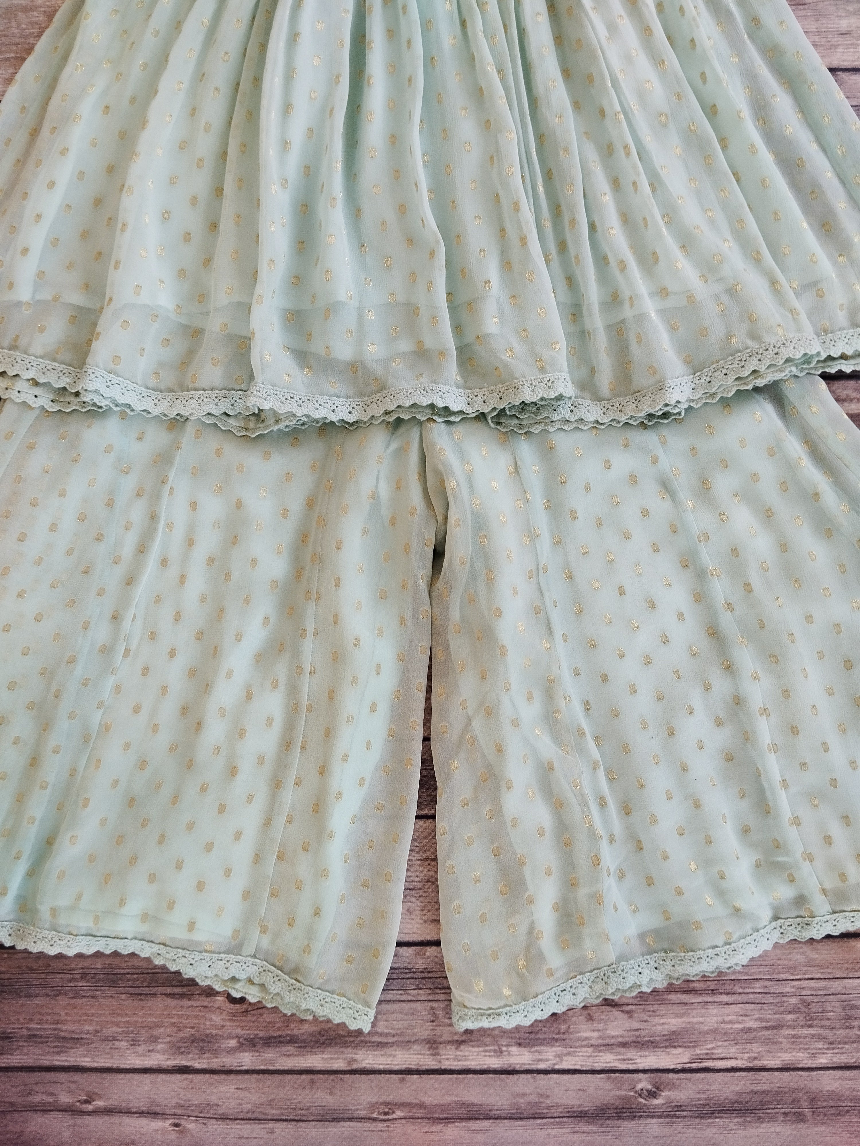 Baby Blue Georgette Kids Sharara Set