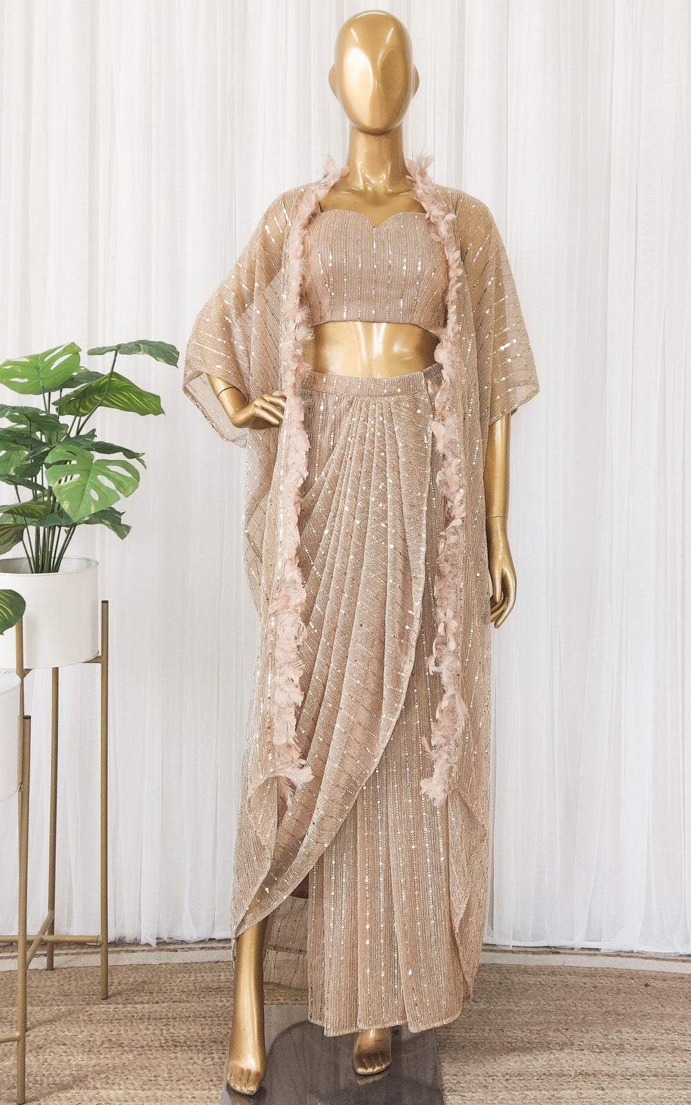 8609 Black Shimmer Skirt & Top Set