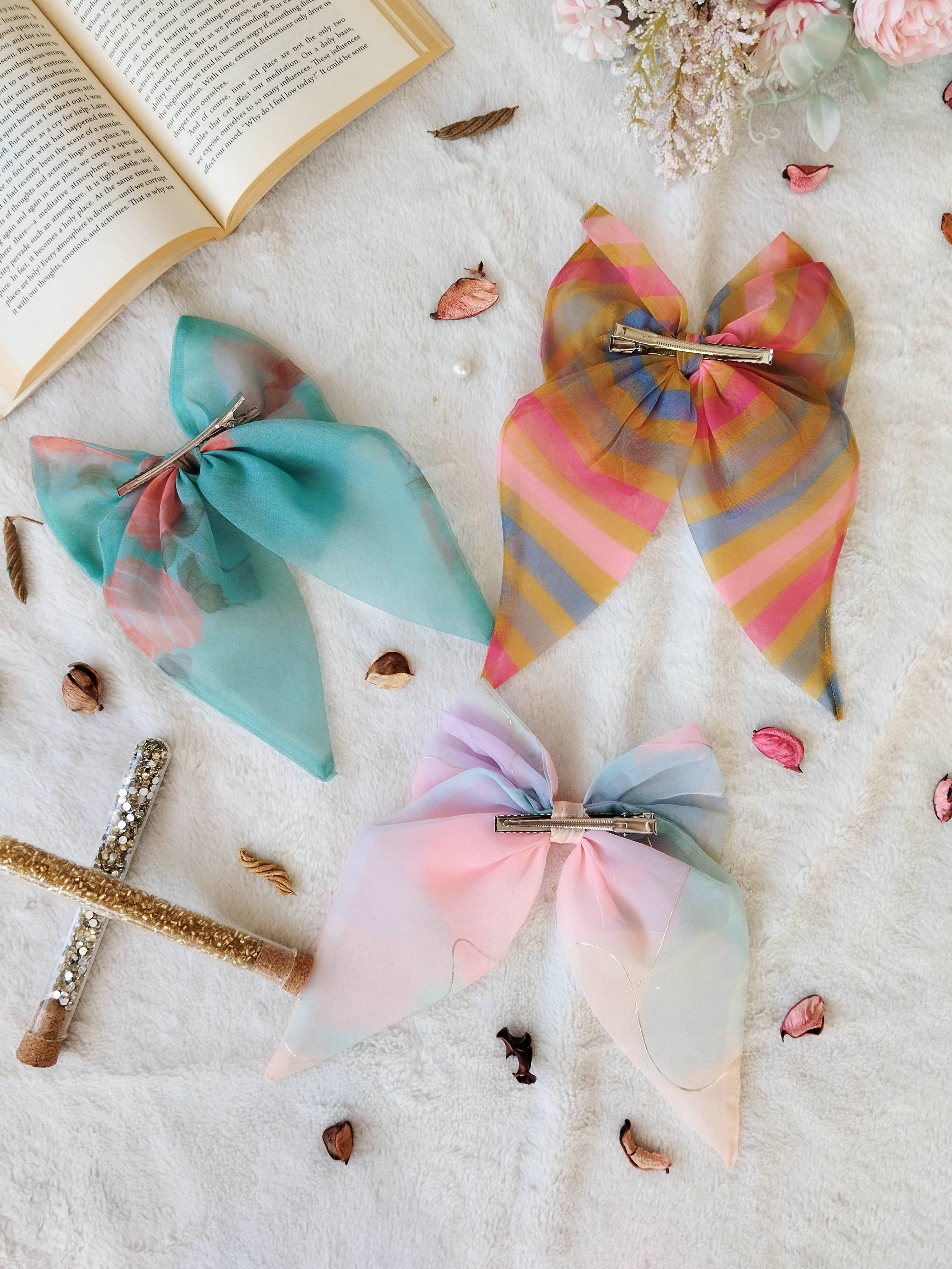 Dreamy Bows Combo - Mustard, Blue, Pastel