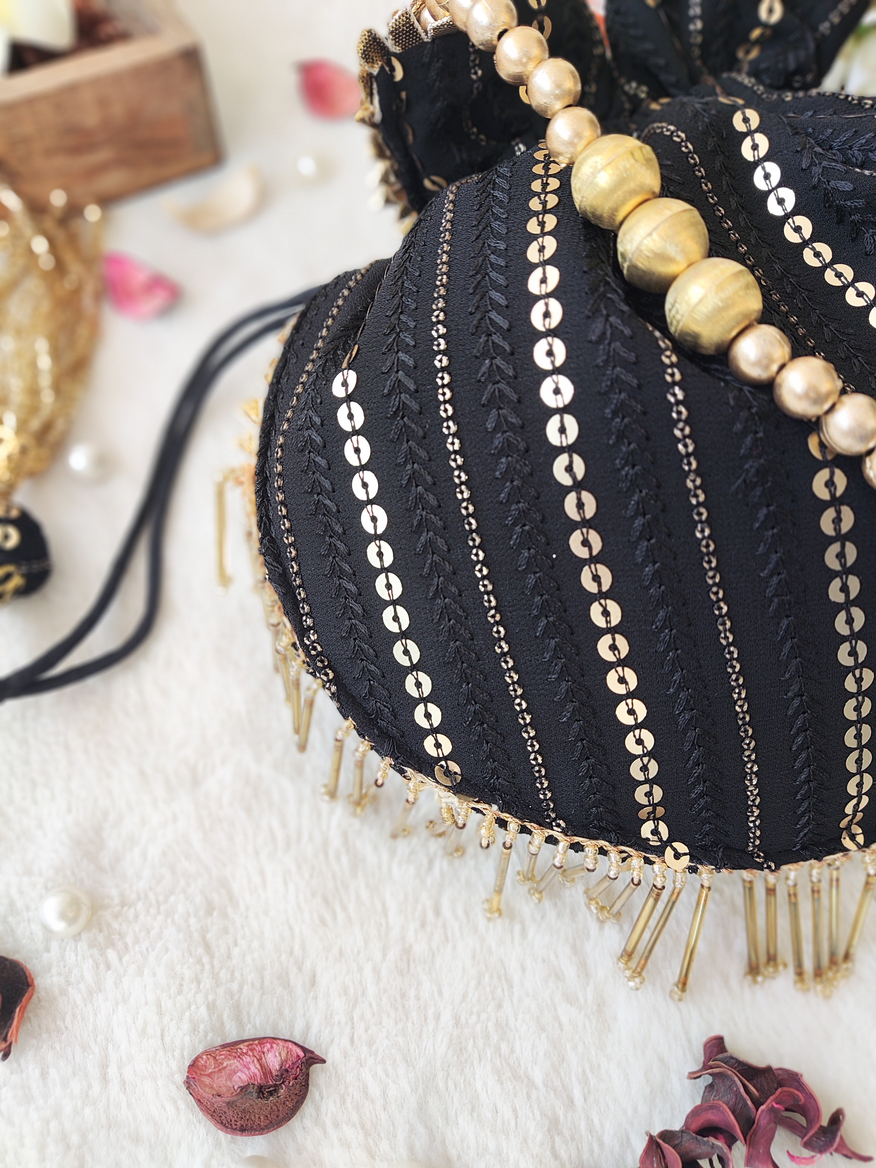 Black Sequinwork Potli Bag