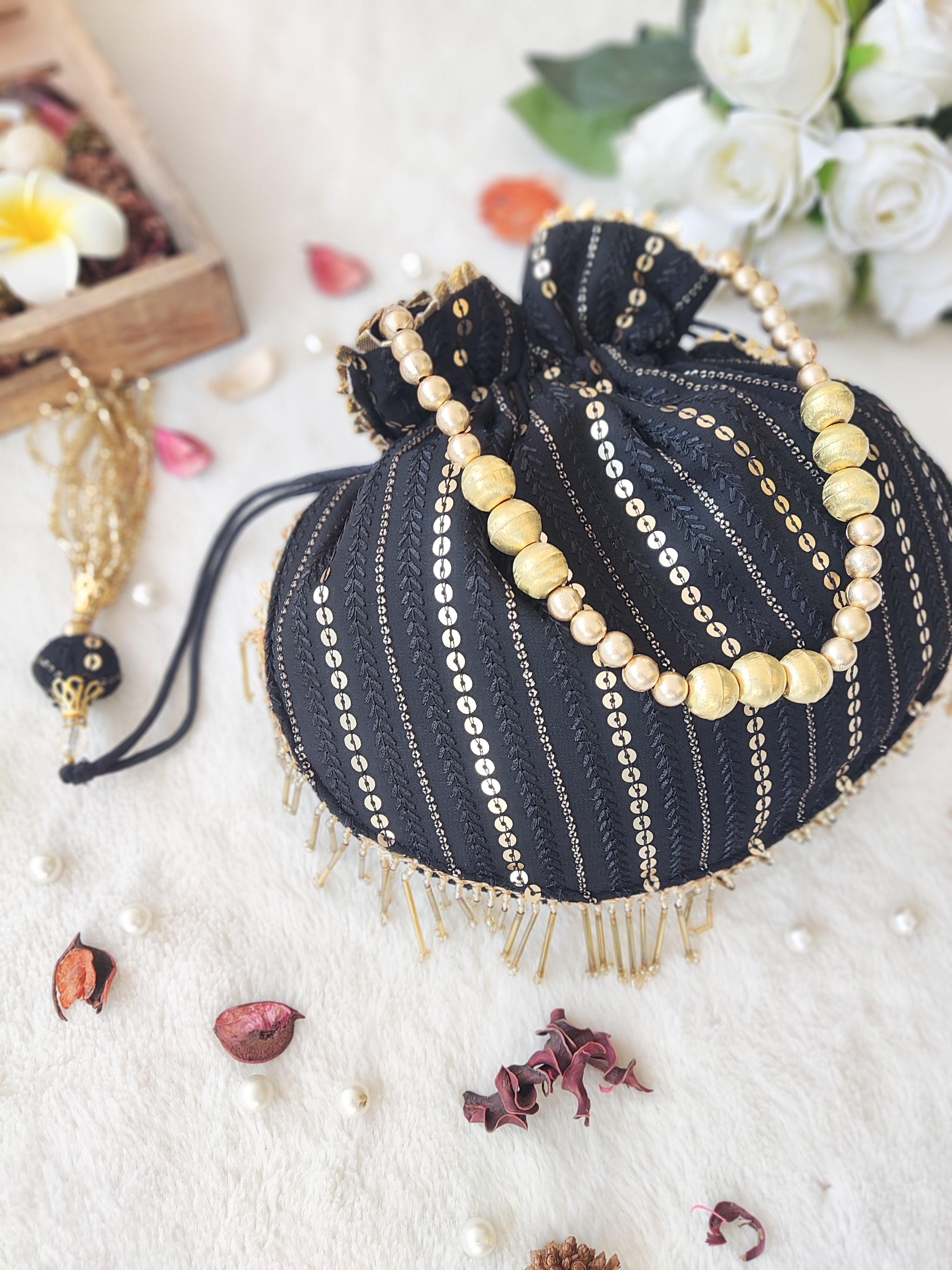 Black Sequinwork Potli Bag