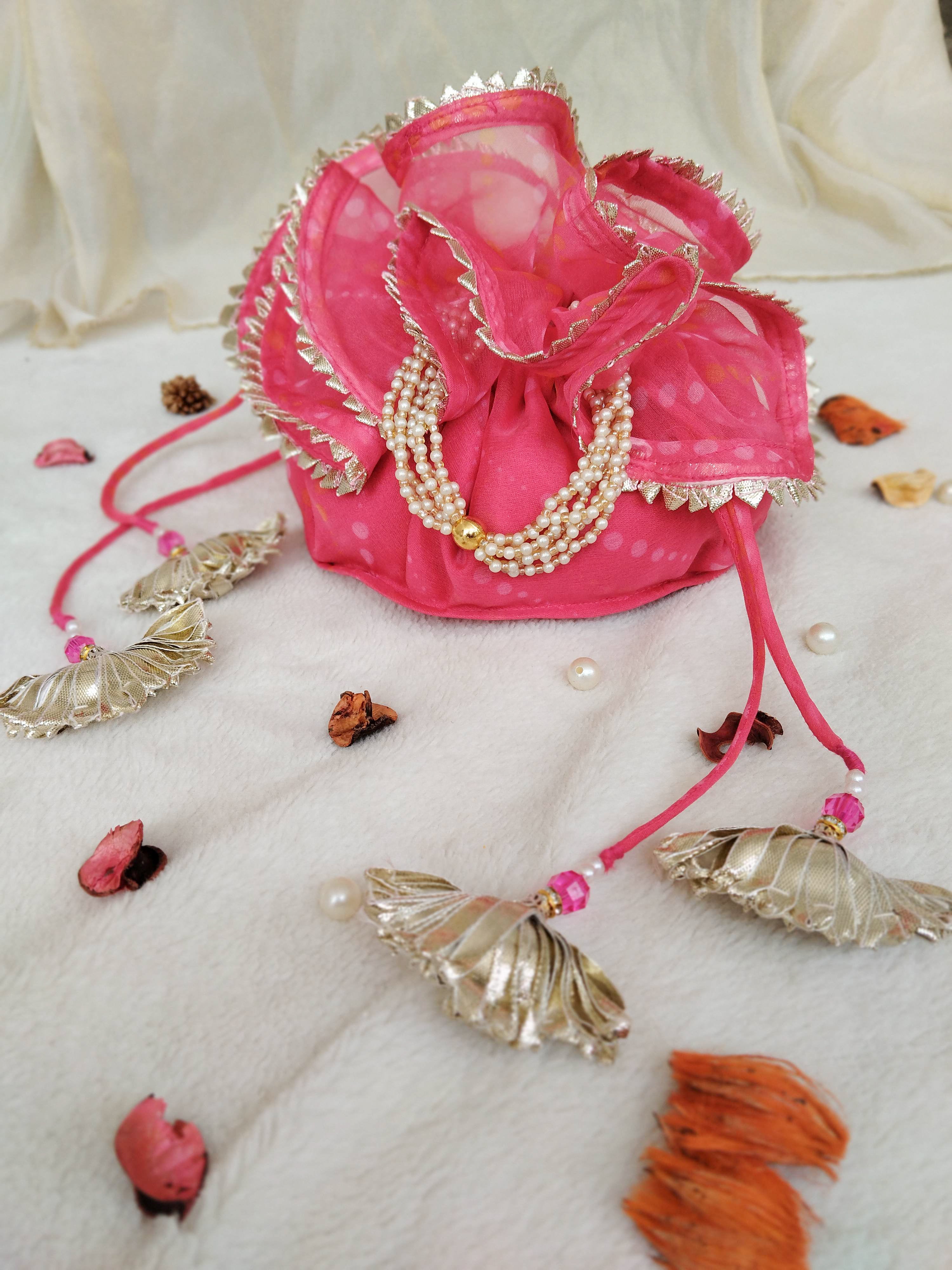 Rani Polka Dot Organza Potli Bag